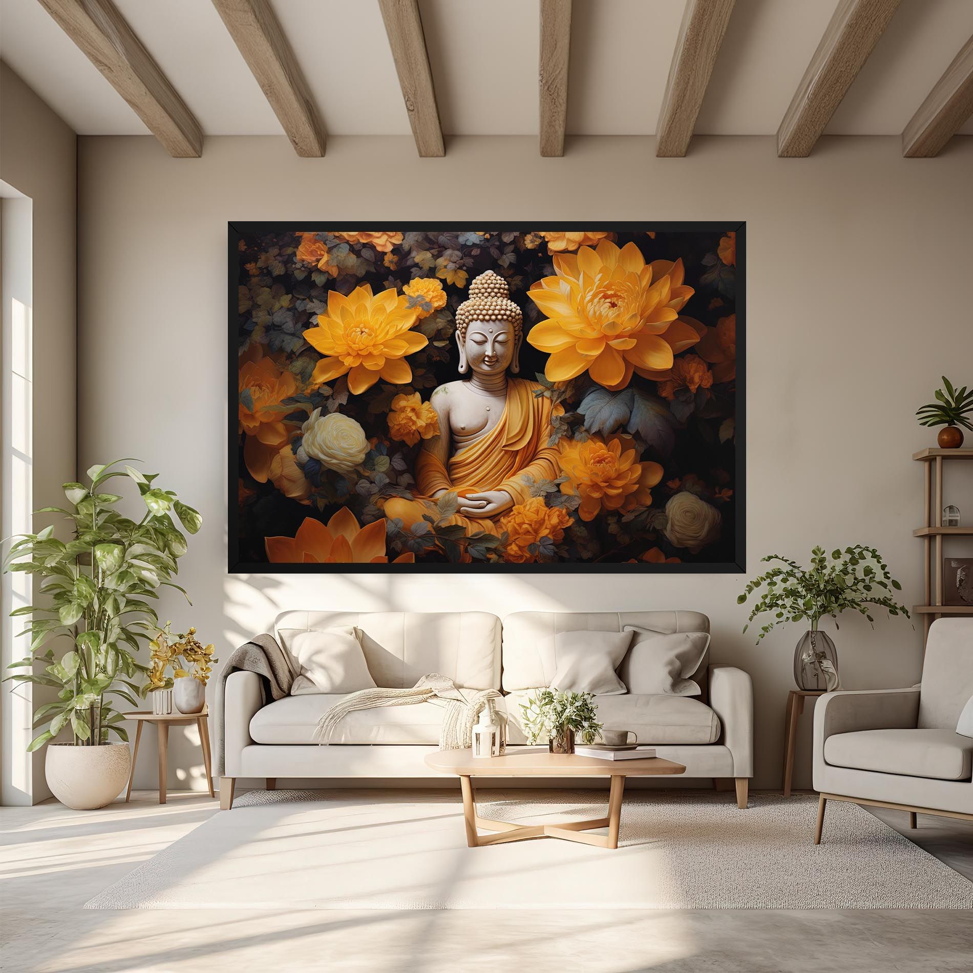 Buddha Big Flowers mockup 6