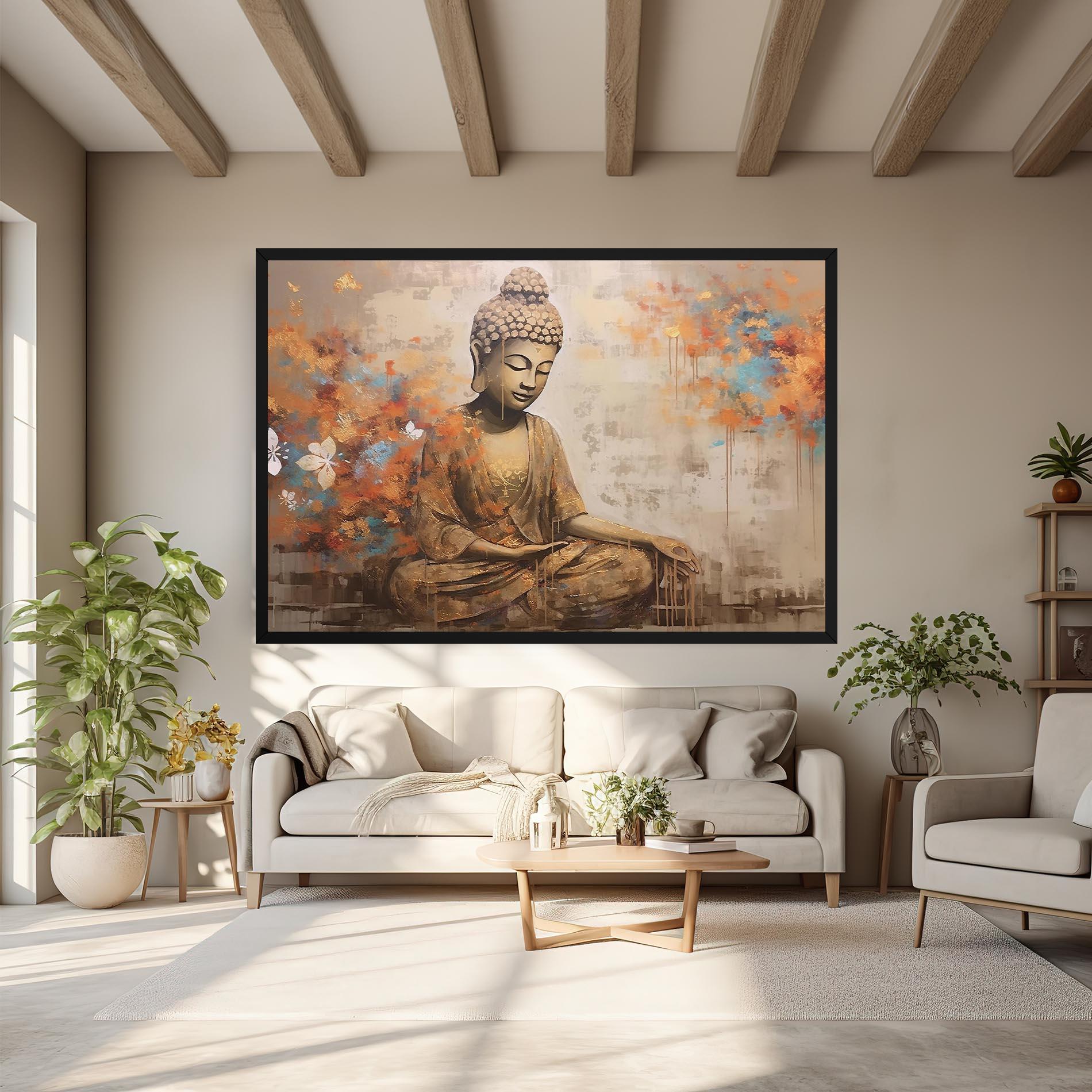 Vászonkép Buddha Cream Blue mockup 6