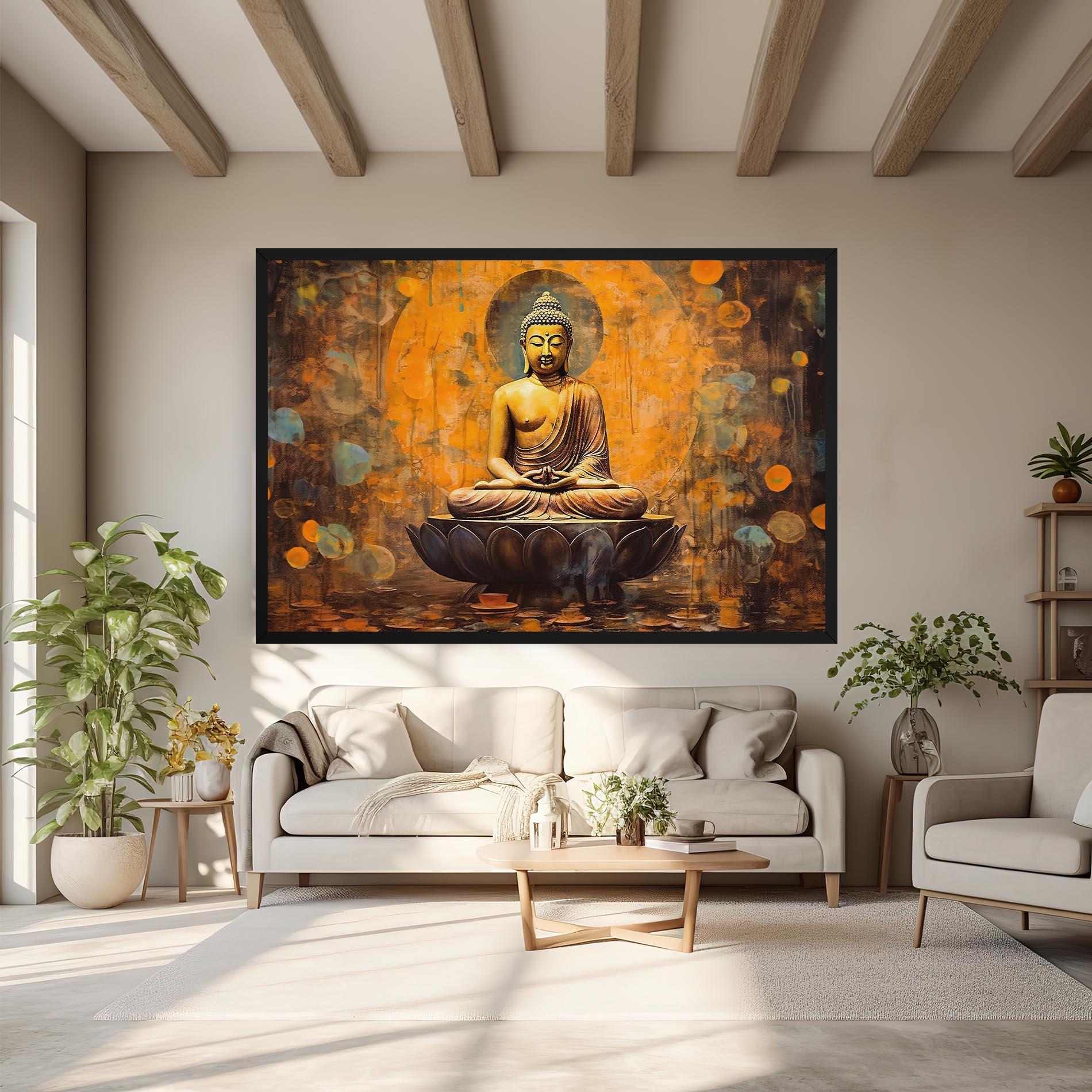 Vászonkép Buddha Floating Art mockup 6