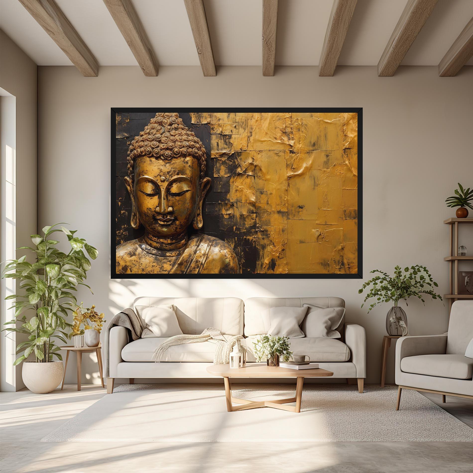 Vászonkép Gold Paint Buddha mockup 6