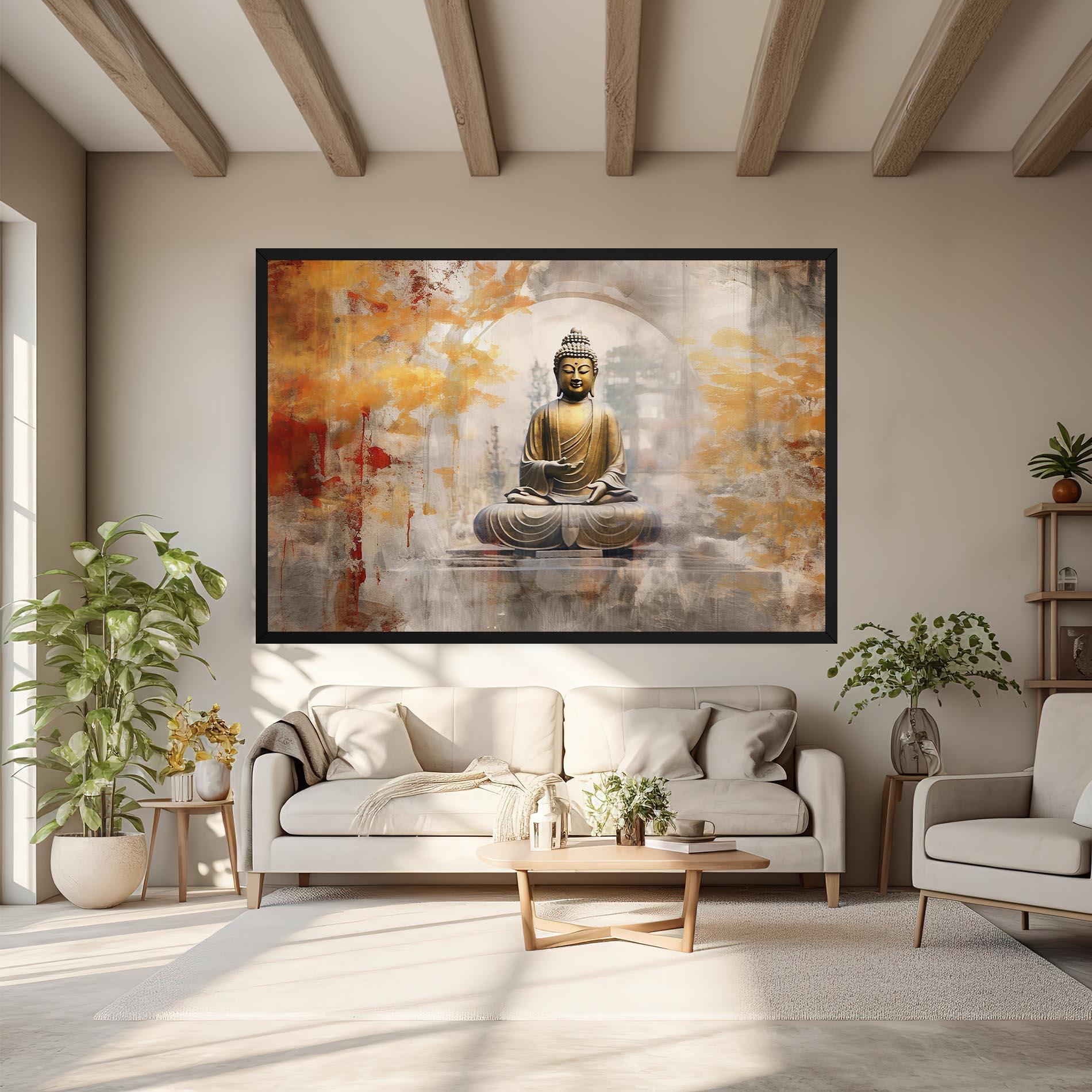 Vászonkép Grey Gold Buddha mockup 6