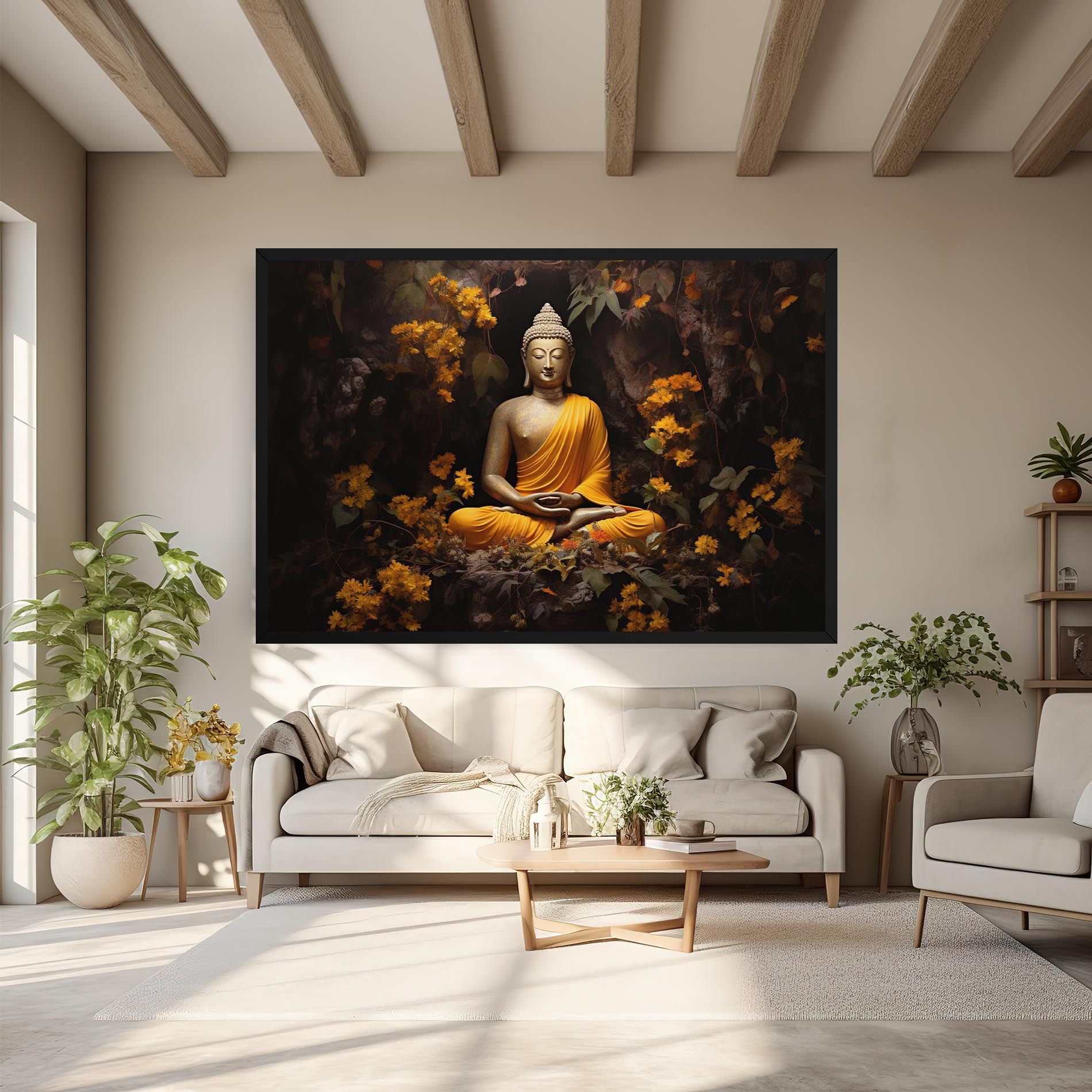 Yellow Light Buddha mockup 6