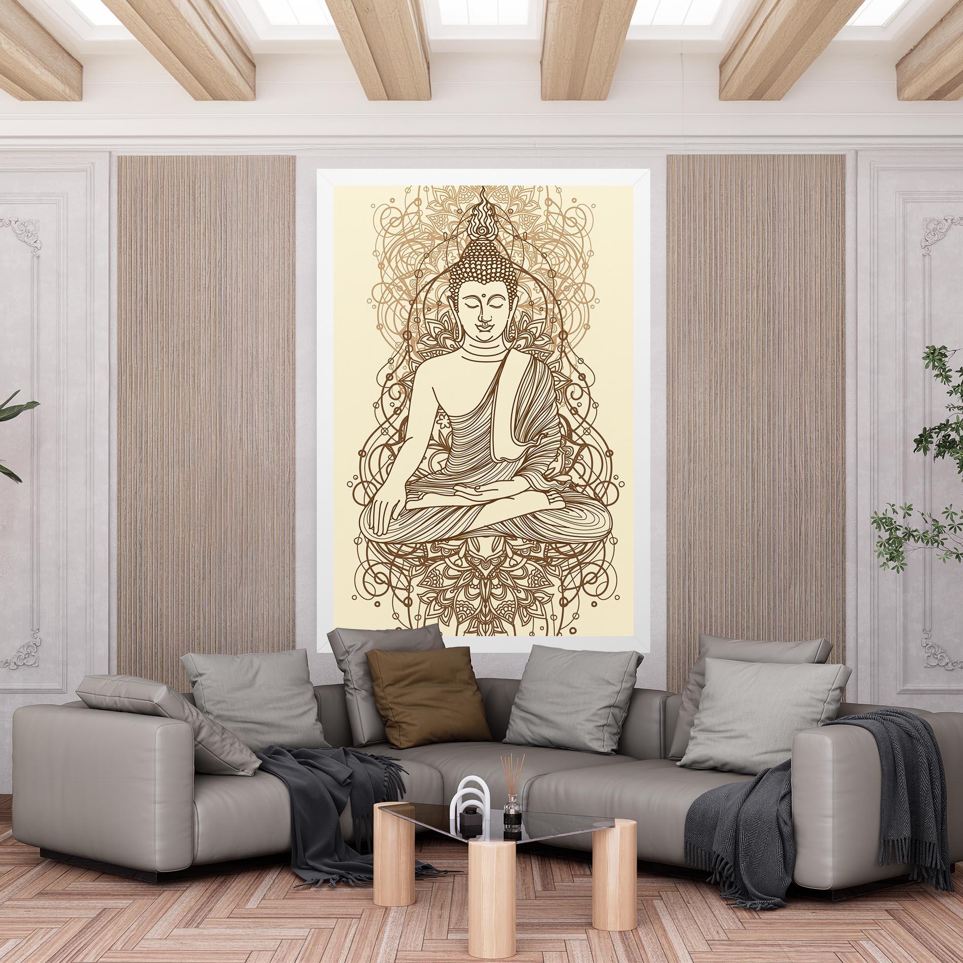 Vászonkép Brown Line Buddha mockup 6