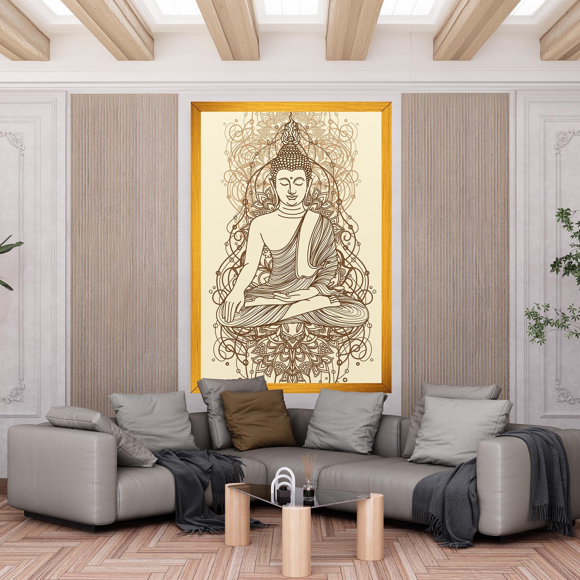 Vászonkép Brown Line Buddha mockup 6