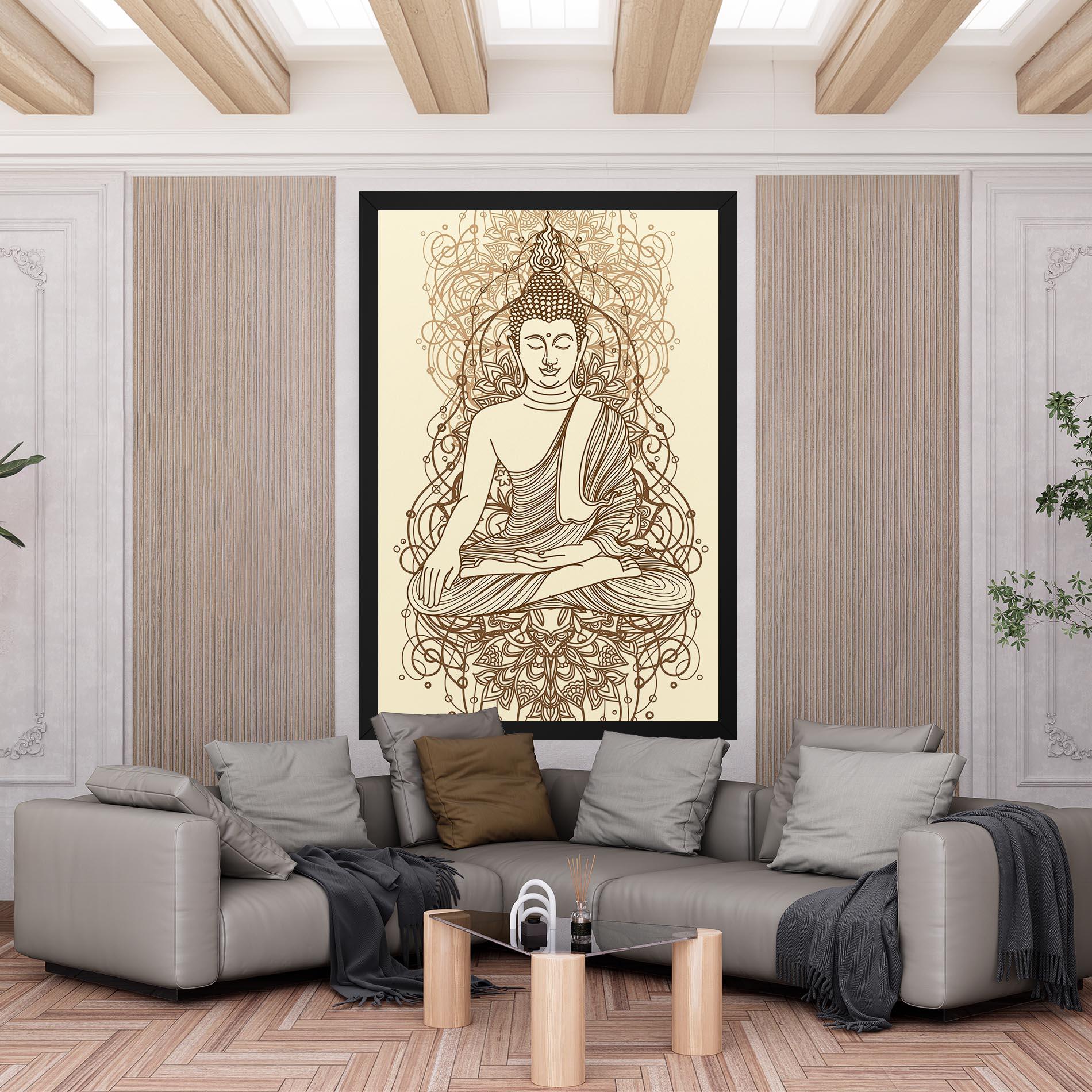 Vászonkép Brown Line Buddha mockup 6