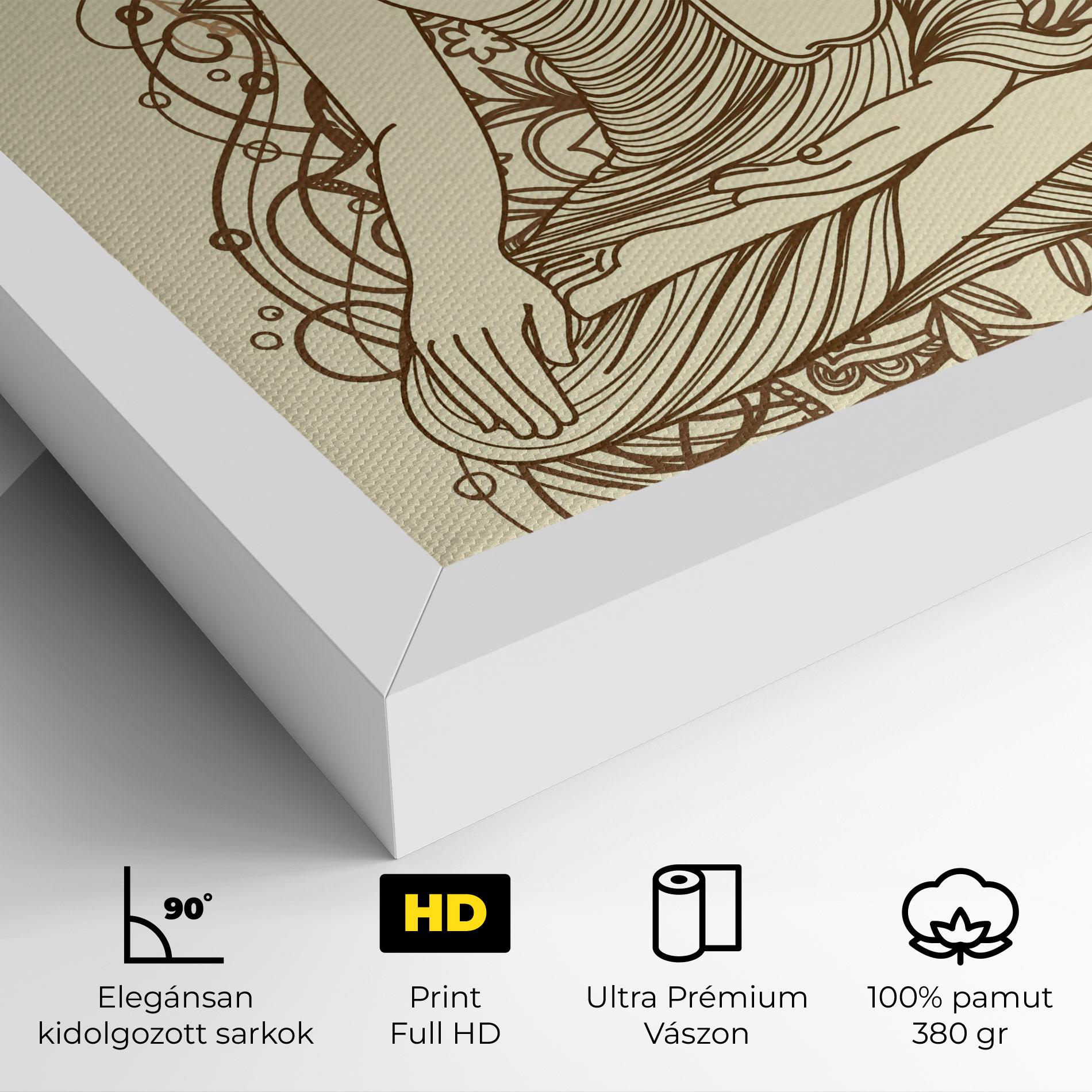 Vászonkép Brown Line Buddha mockup 4