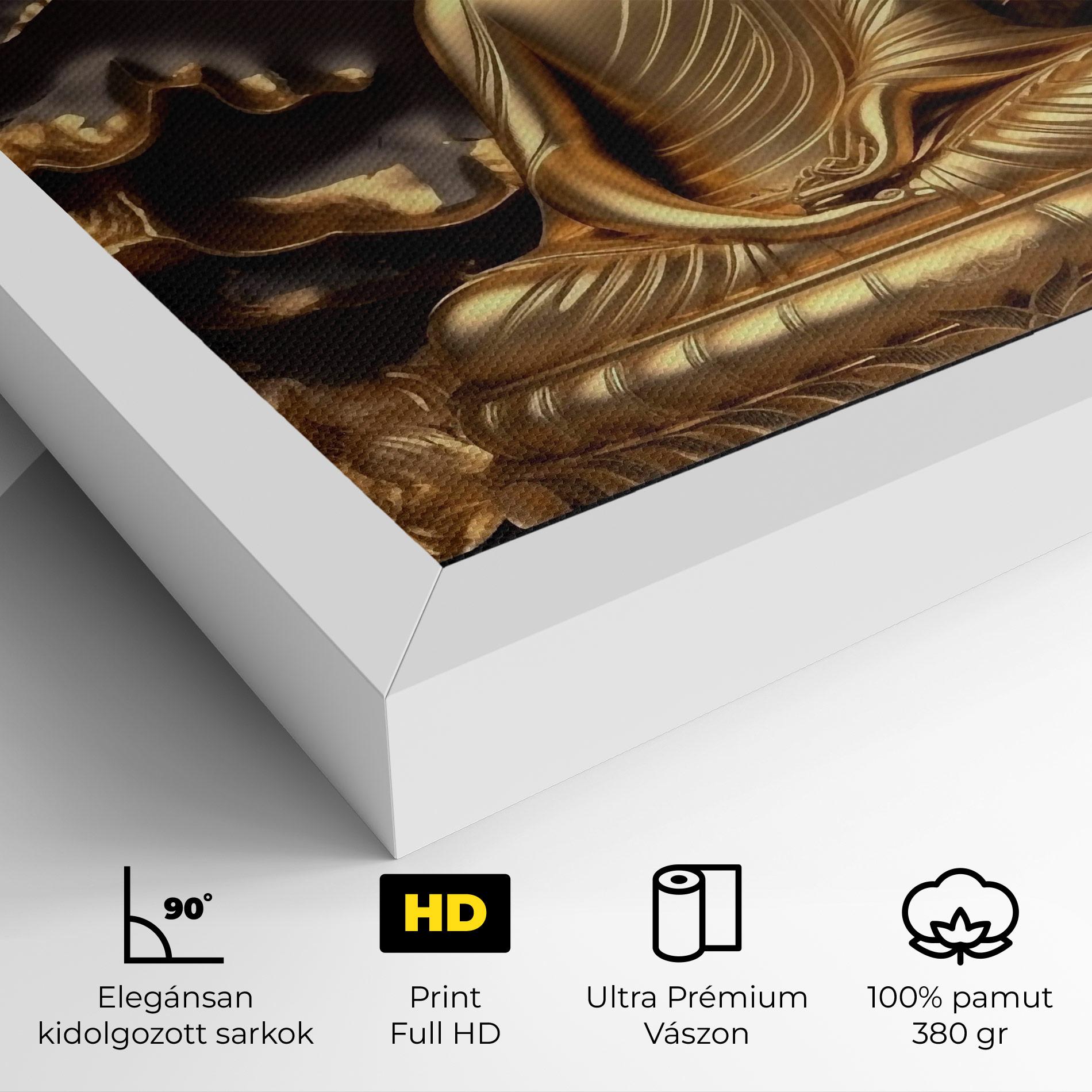 Vászonkép Gold 3d Buddha mockup 4