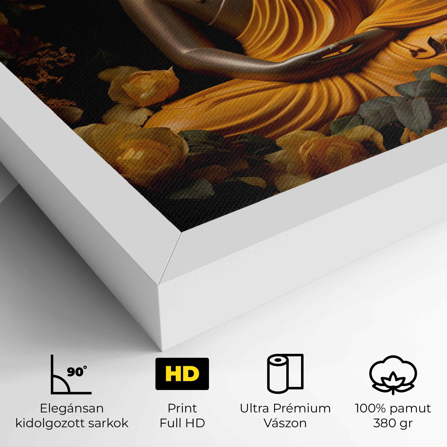 Vászonkép Gold Buddha Flower mockup 4
