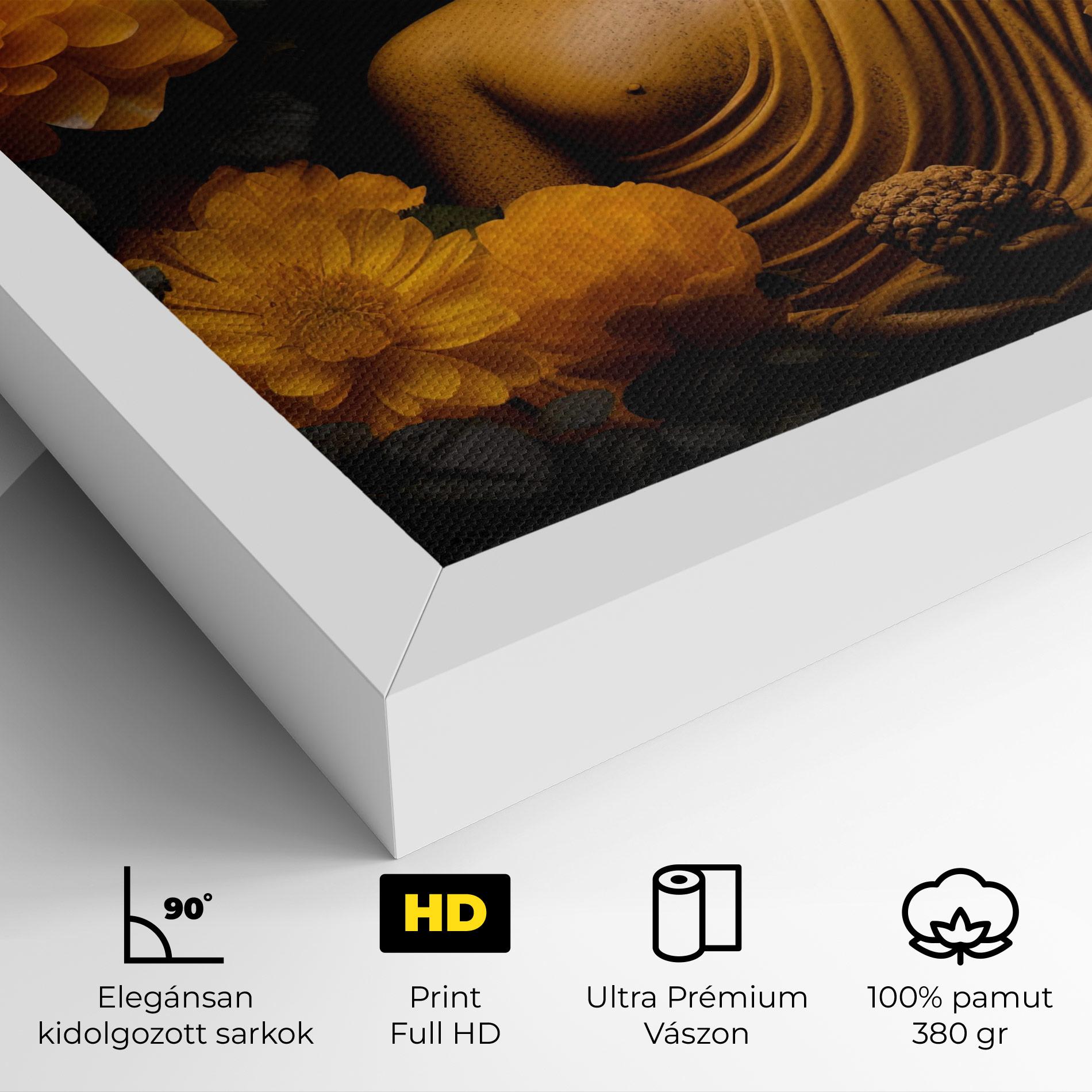 Vászonkép Vecteezy_buddha Statue Surrounded By Yellow Flowers Ai Generated_27745002_860 mockup 4