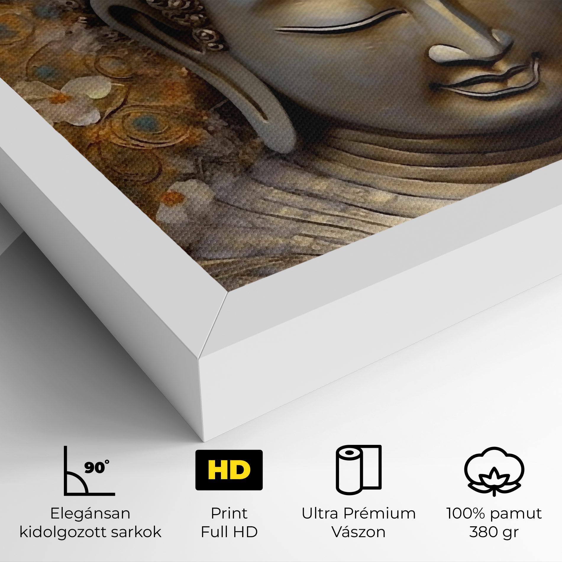 Vászonkép White Flower Buddha Art mockup 4