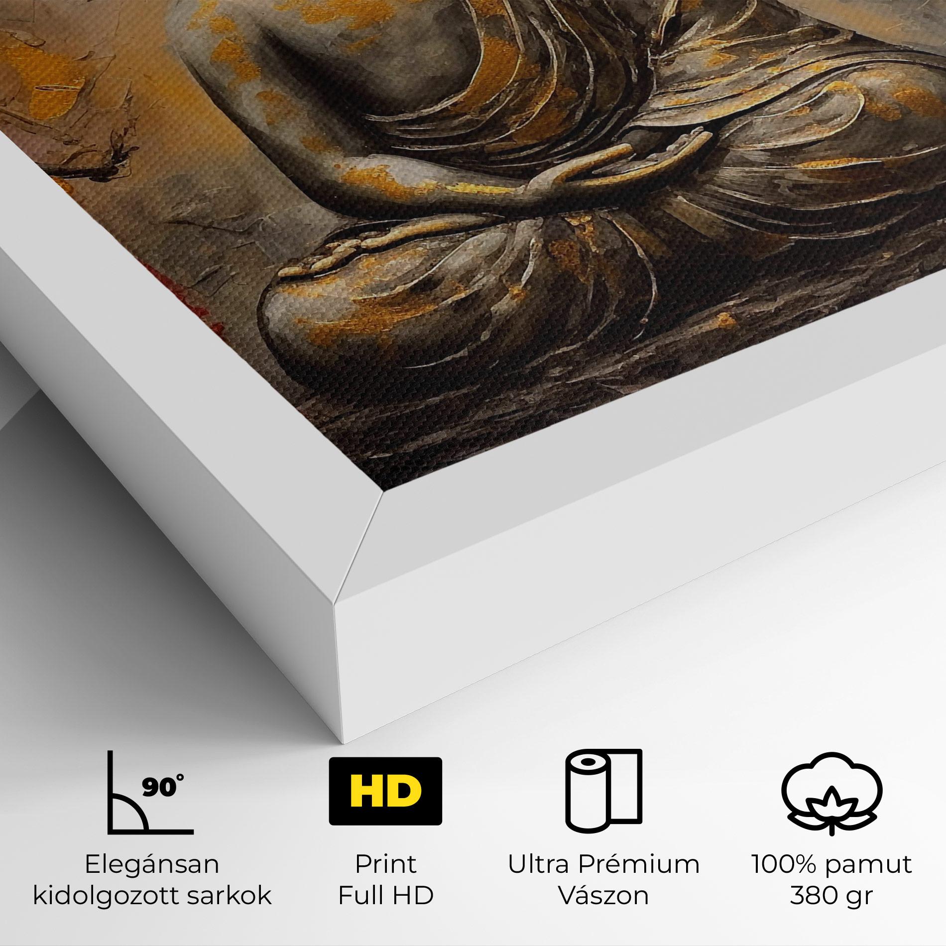 Vászonkép White Red Buddha mockup 4