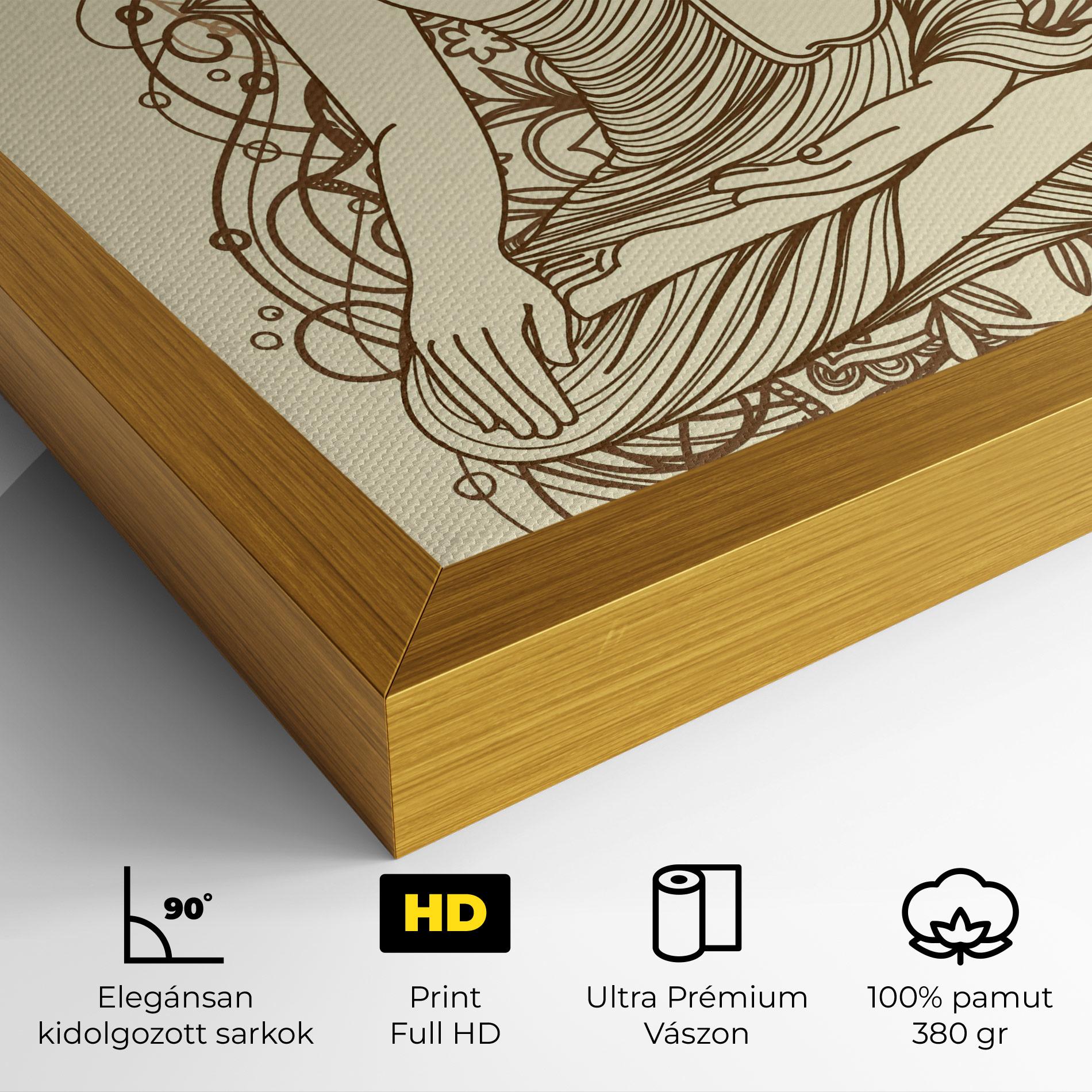 Vászonkép Brown Line Buddha mockup 4