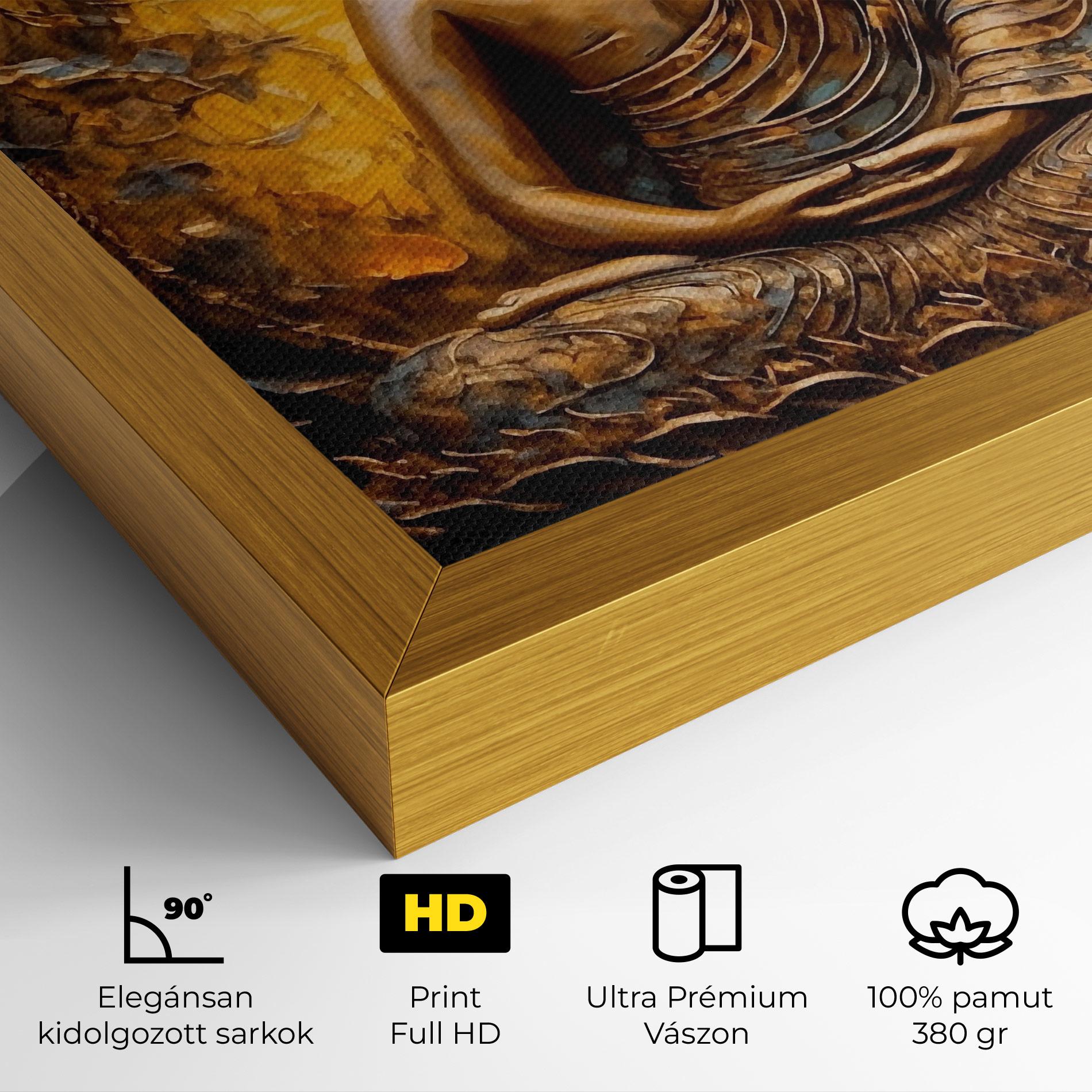 Vászonkép Gold Grey Buddha mockup 4