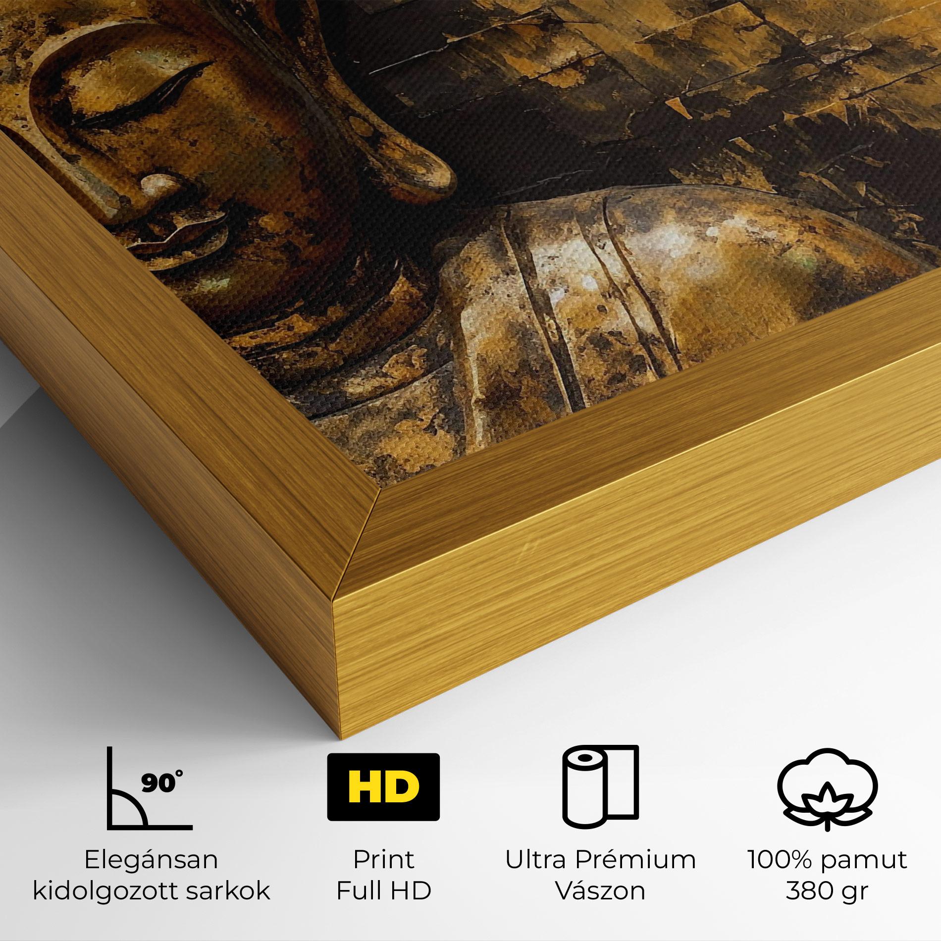 Vászonkép Gold Paint Buddha mockup 4