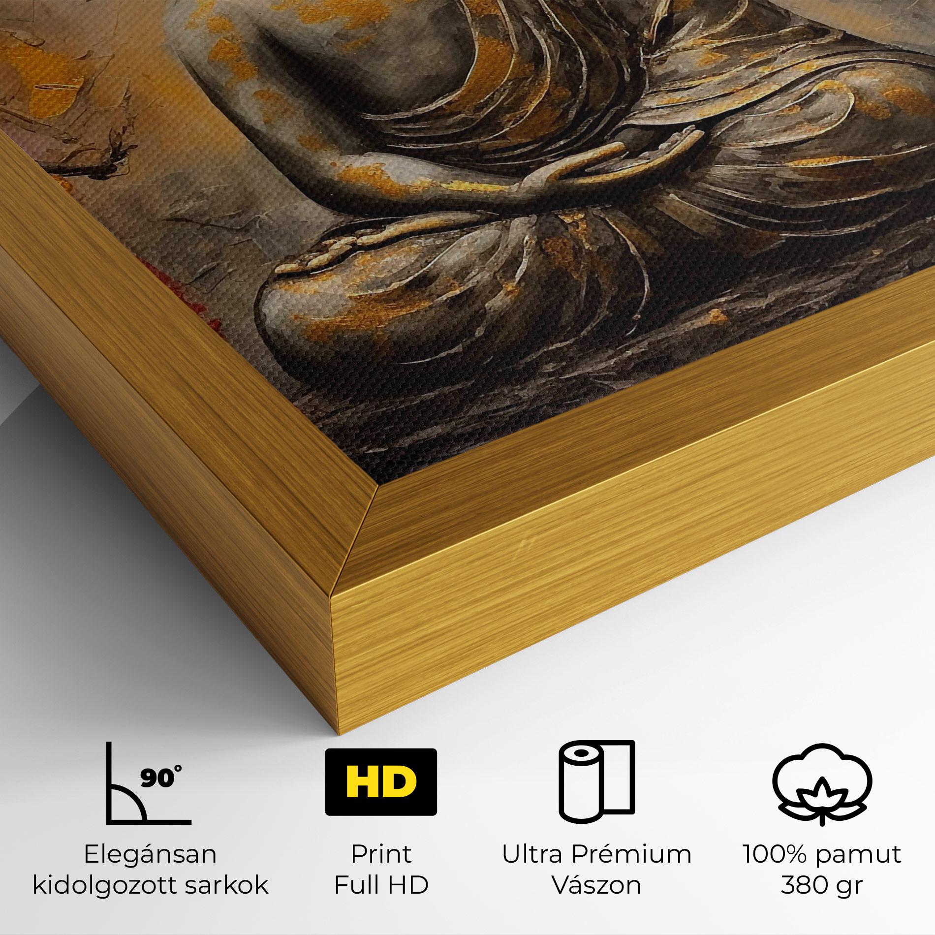 Vászonkép White Red Buddha mockup 4