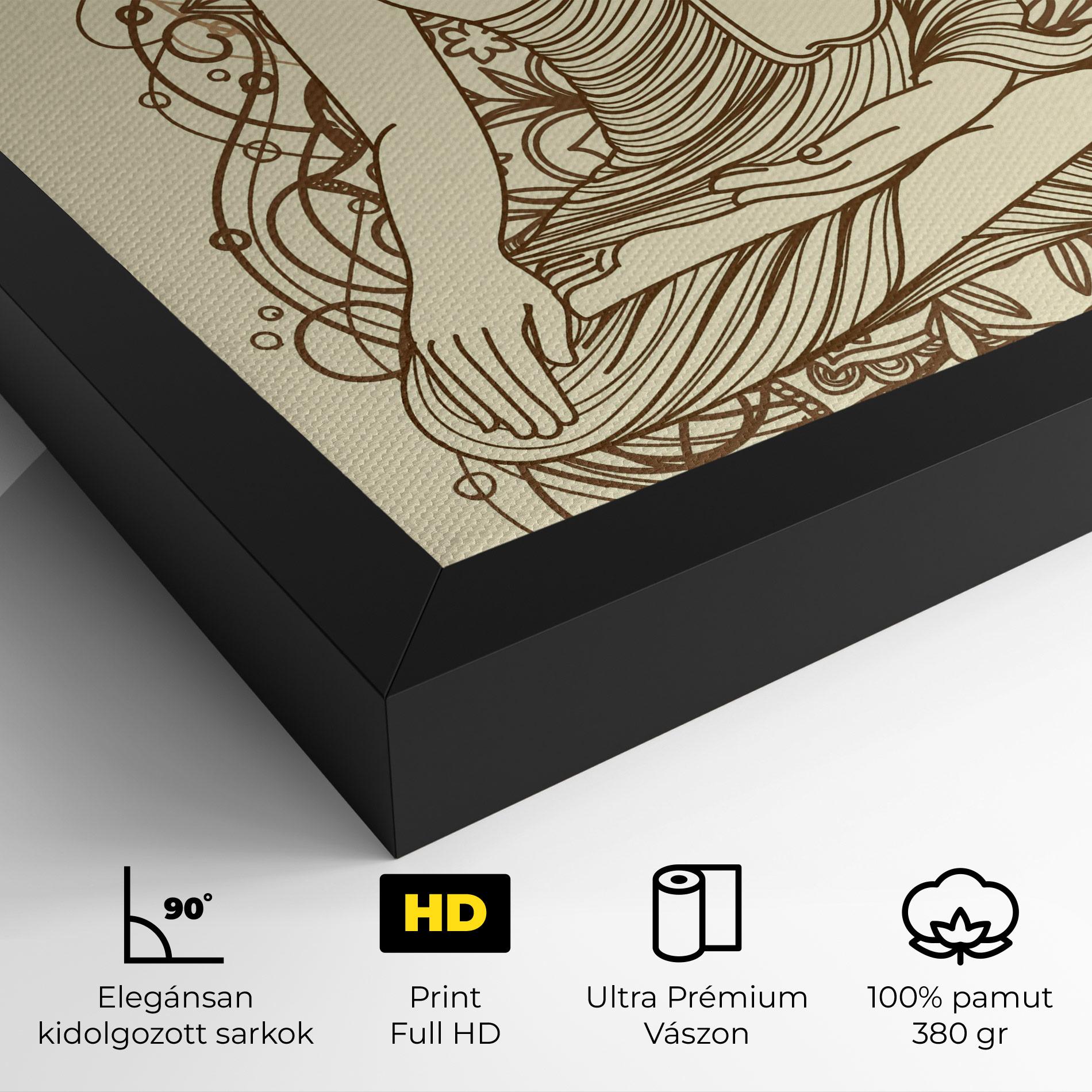 Vászonkép Brown Line Buddha mockup 4