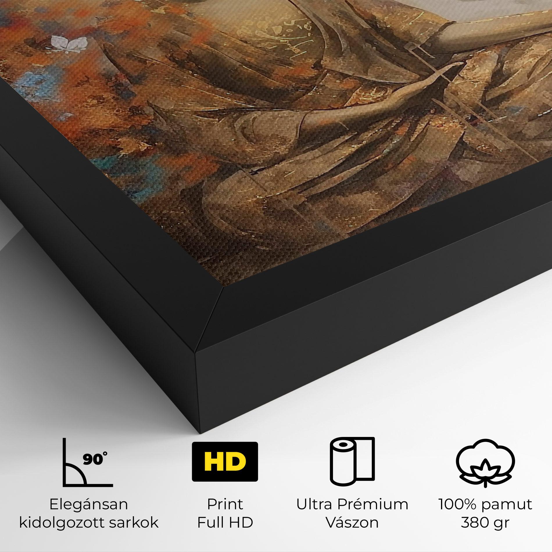 Vászonkép Buddha Cream Blue mockup 4