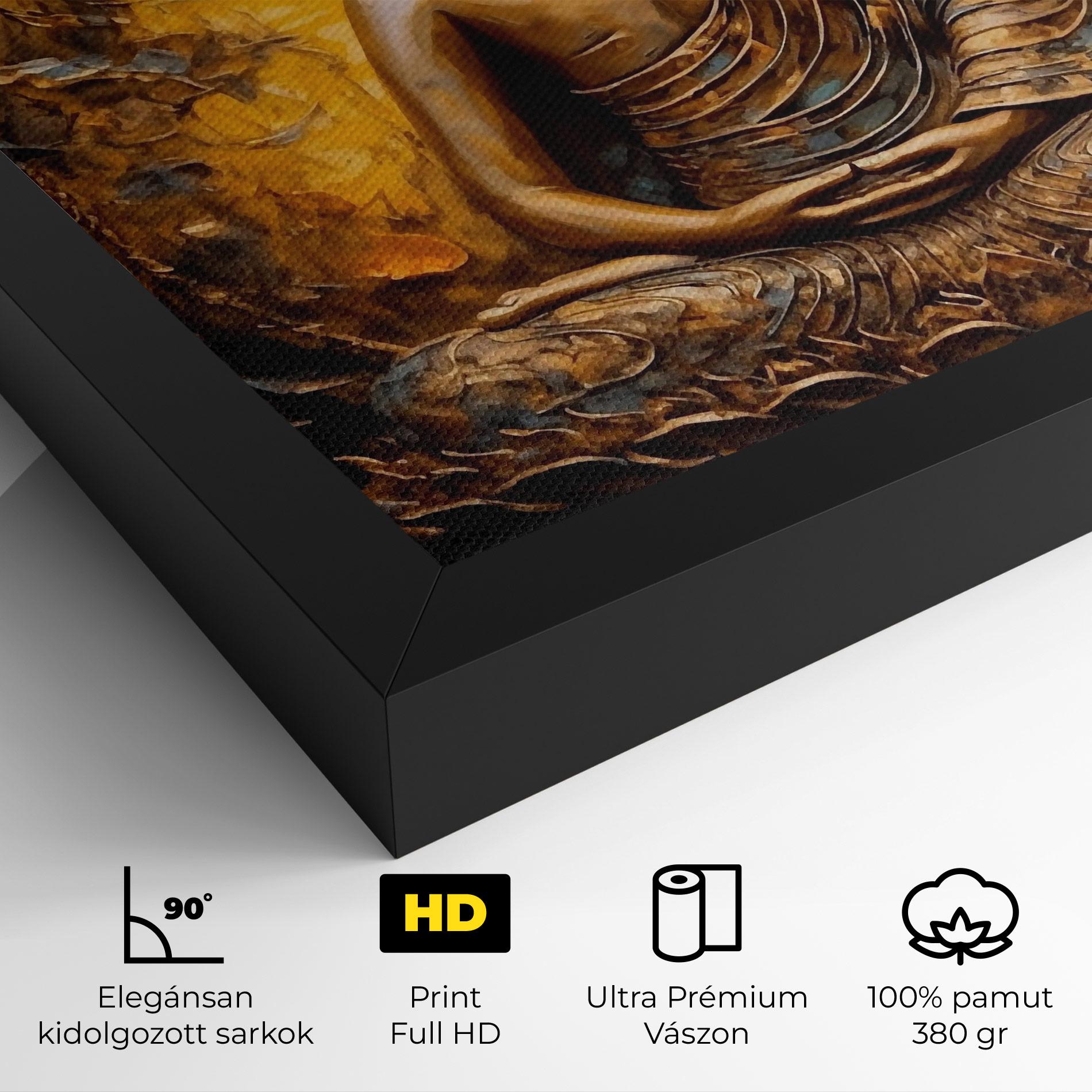 Vászonkép Gold Grey Buddha mockup 4