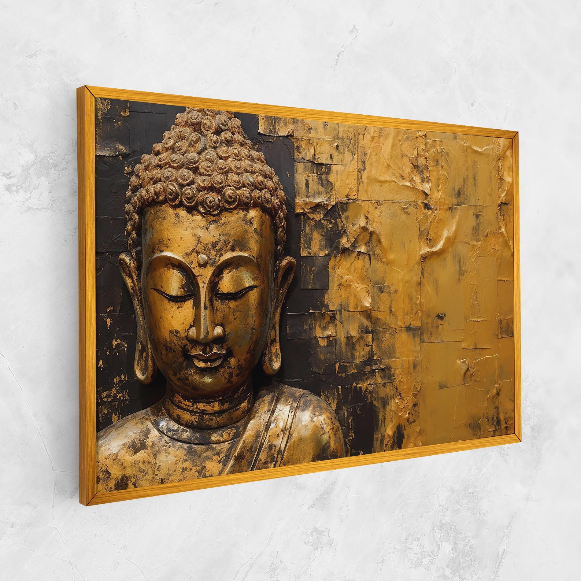 Vászonkép Gold Paint Buddha mockup 1