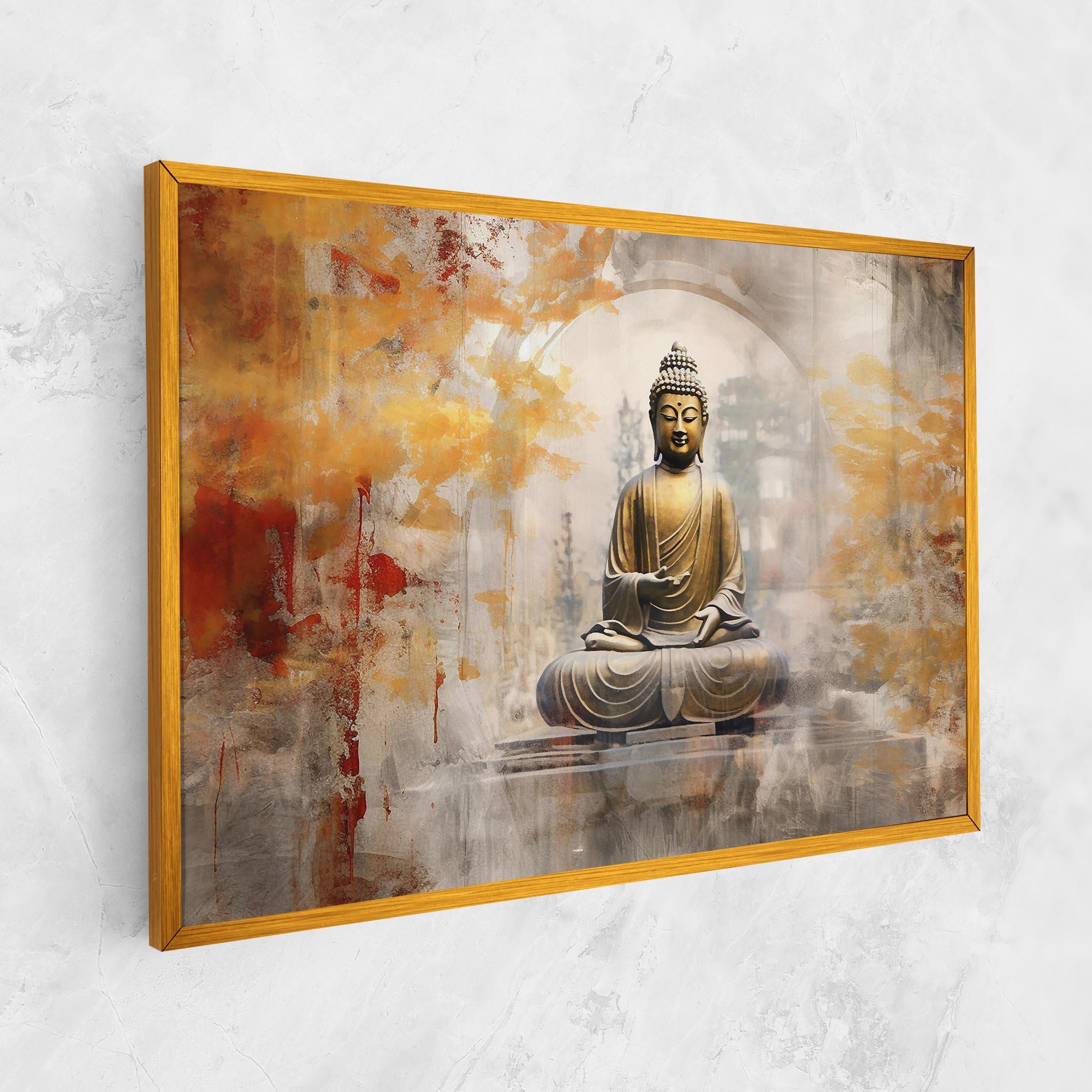 Vászonkép Grey Gold Buddha mockup 1