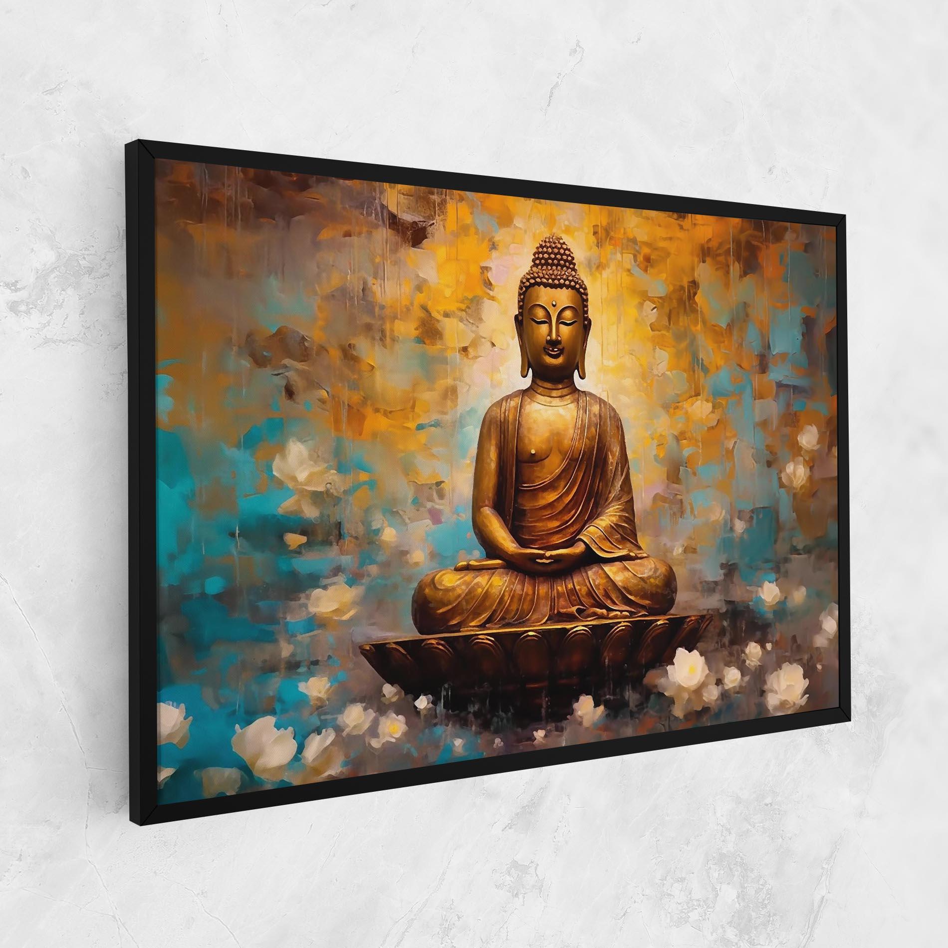 Vászonkép Blue Gold Buddha mockup 1