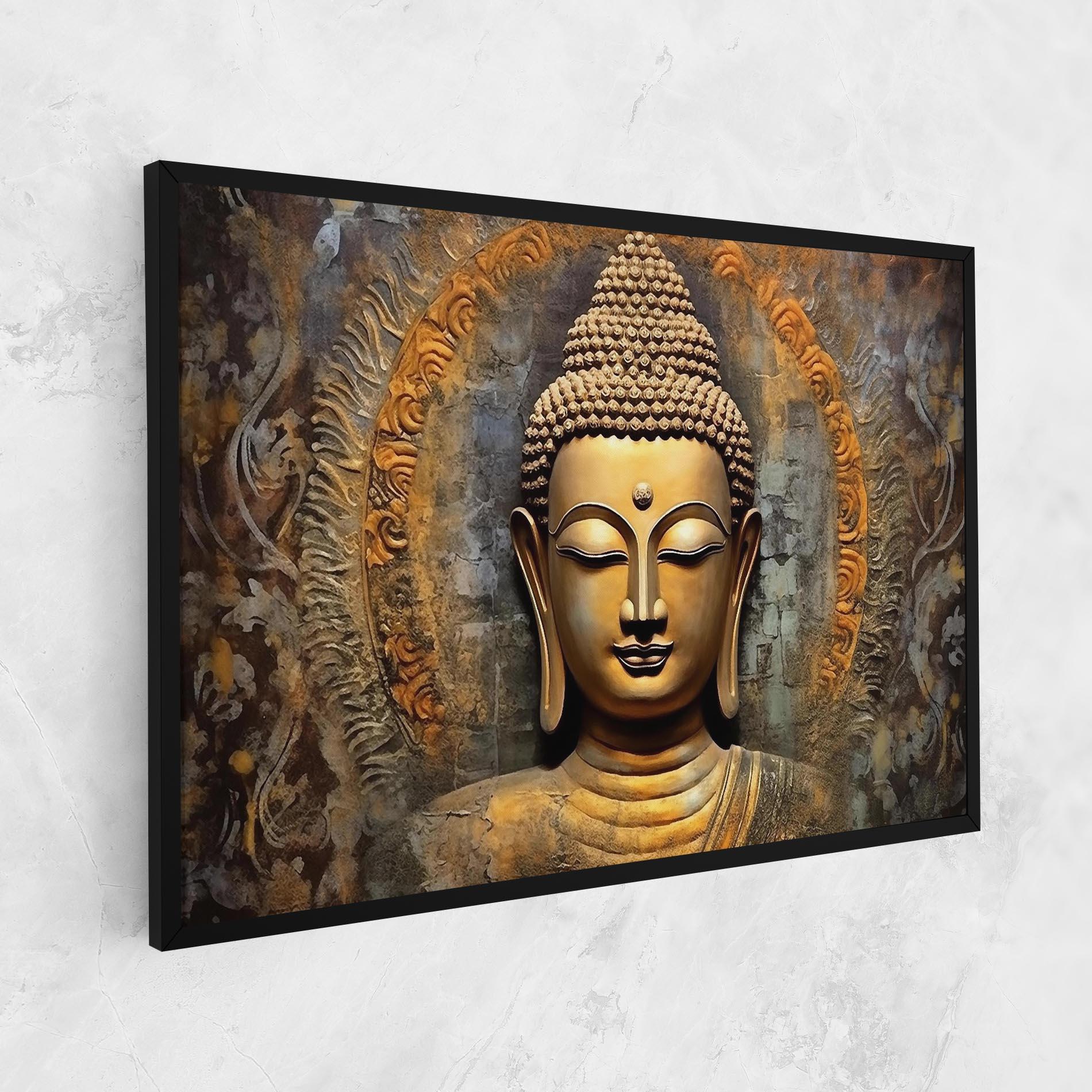 Vászonkép Buddha 3d Head mockup 1