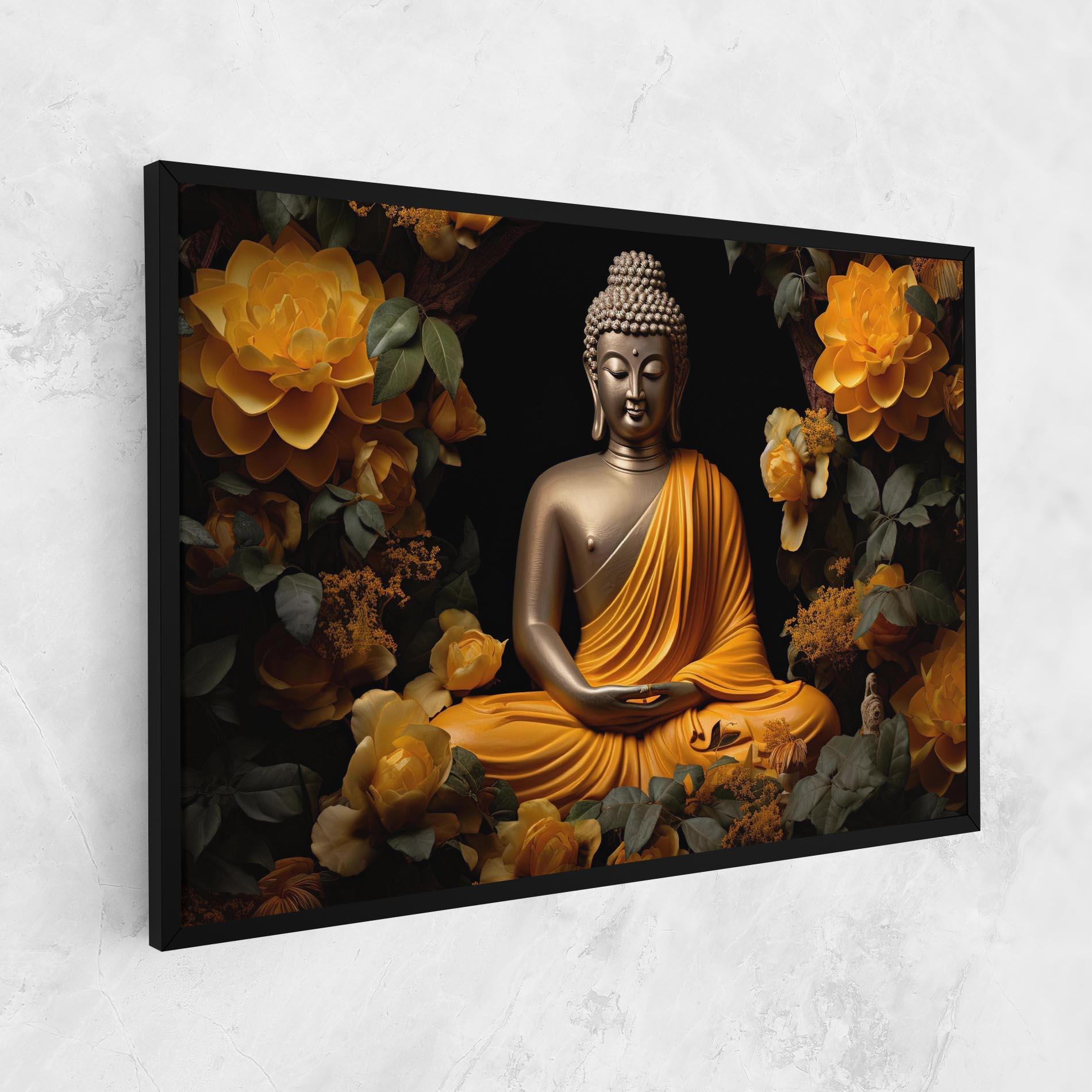Vászonkép Gold Buddha Flower mockup 1