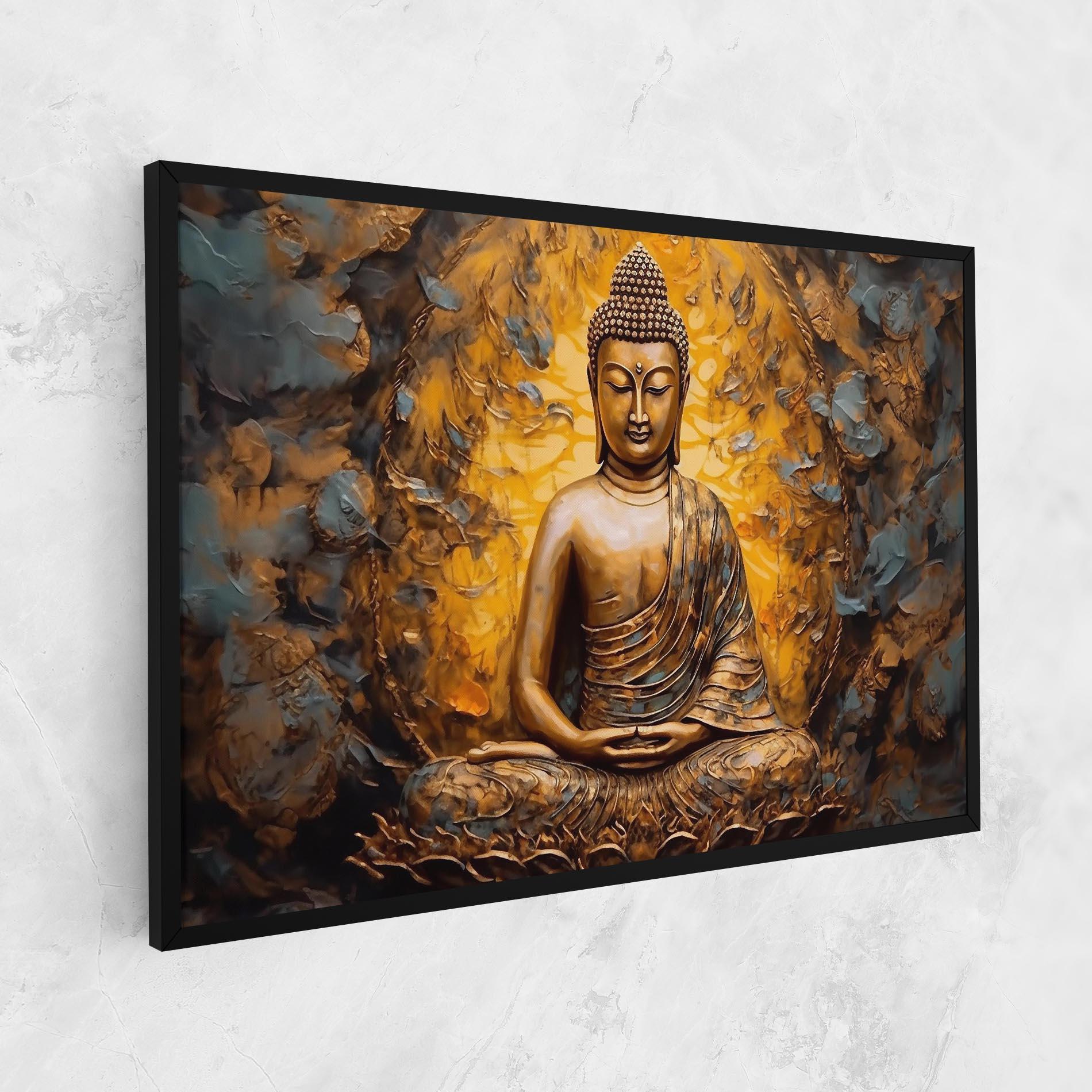 Vászonkép Gold Grey Buddha mockup 1
