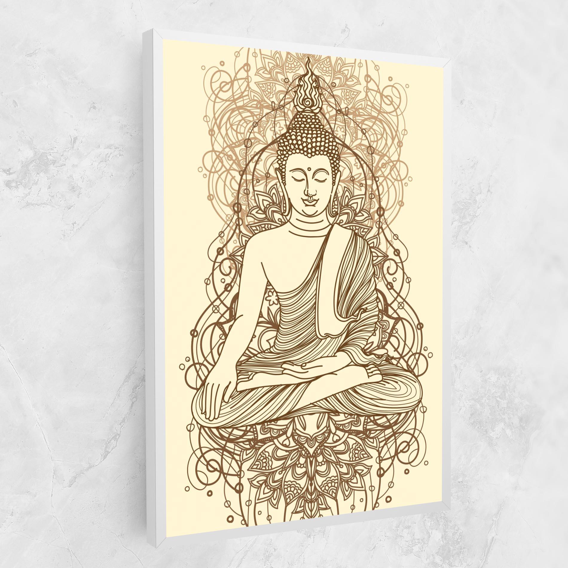 Vászonkép Brown Line Buddha mockup 1
