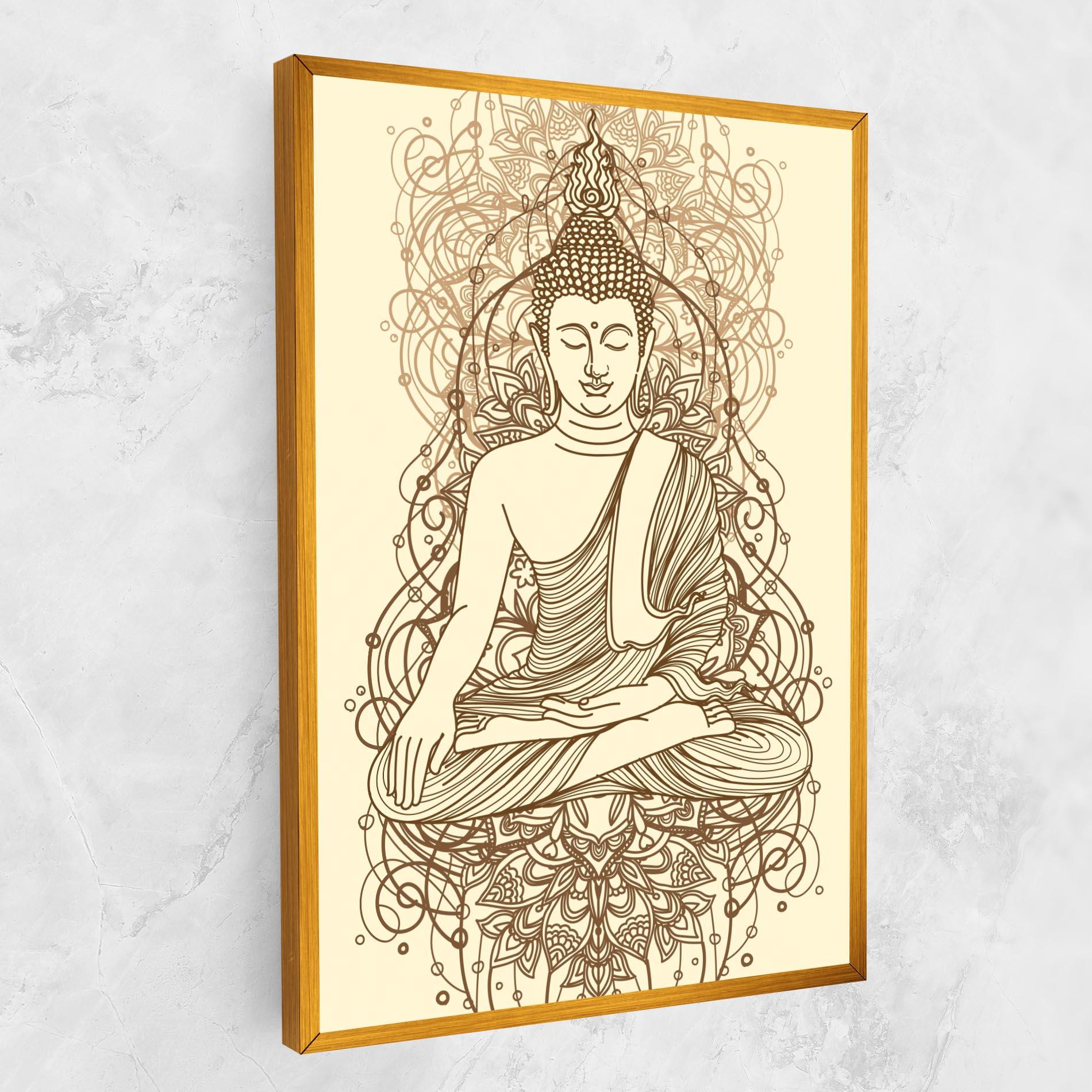 Vászonkép Brown Line Buddha mockup 1