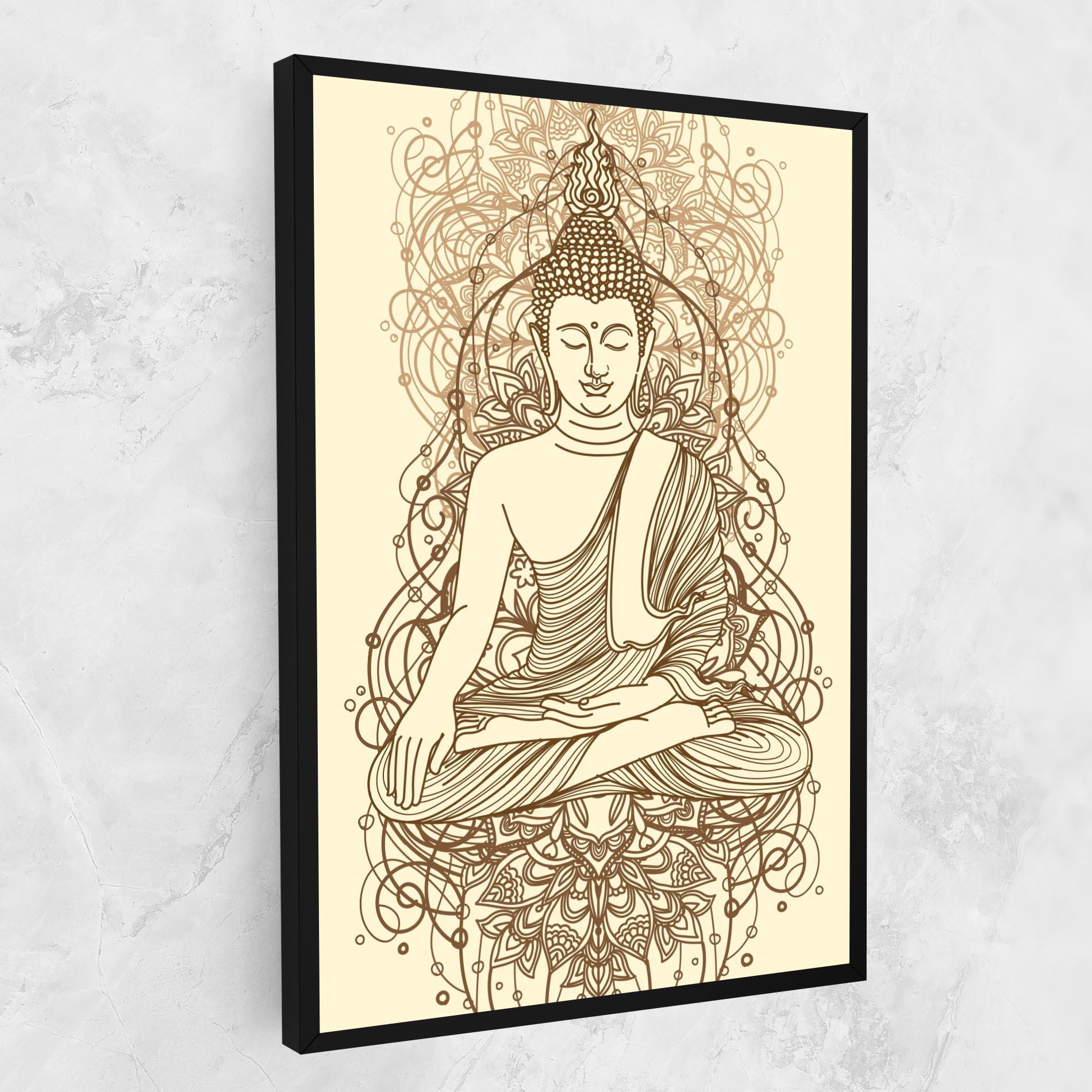 Vászonkép Brown Line Buddha mockup 1