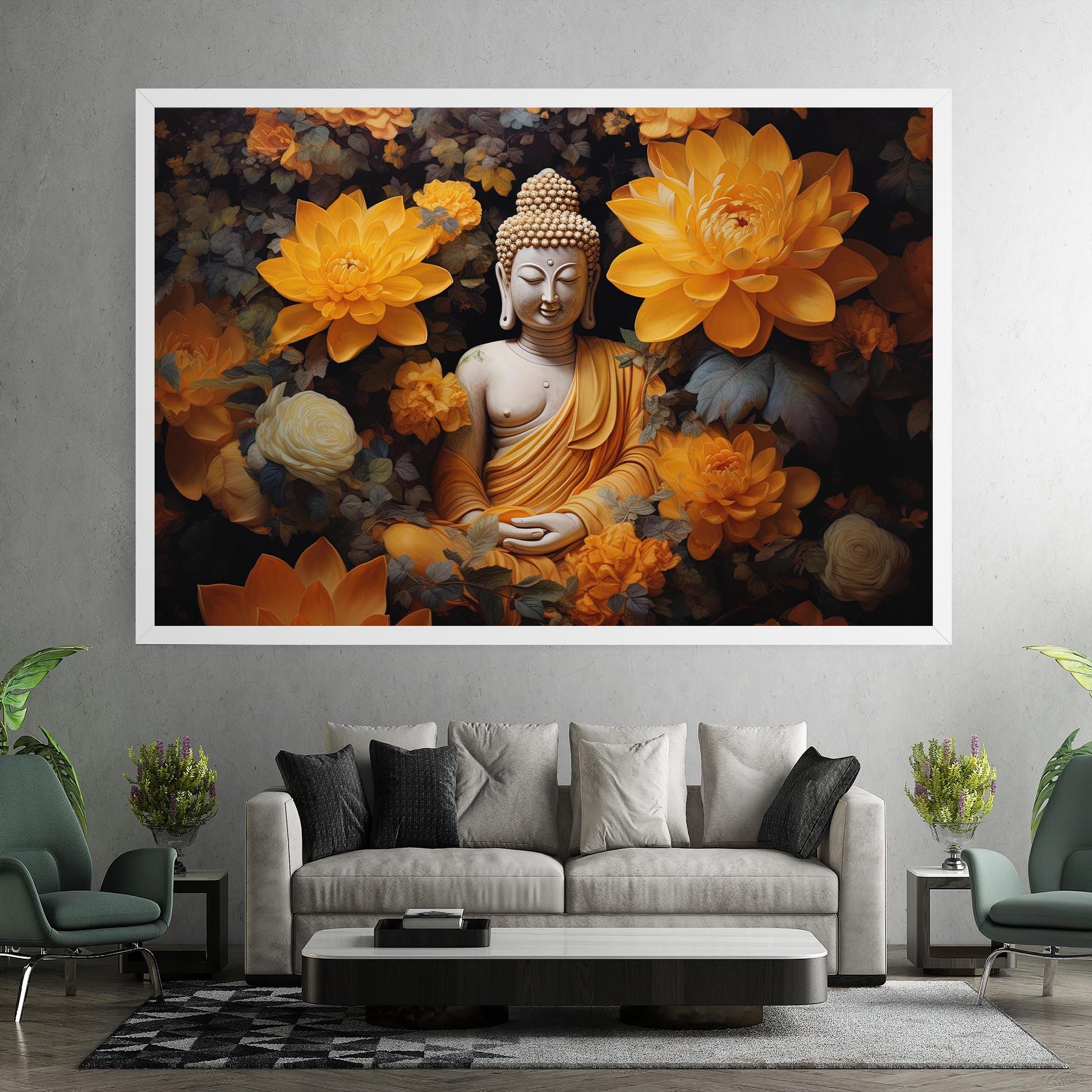 Buddha Big Flowers mockup 7