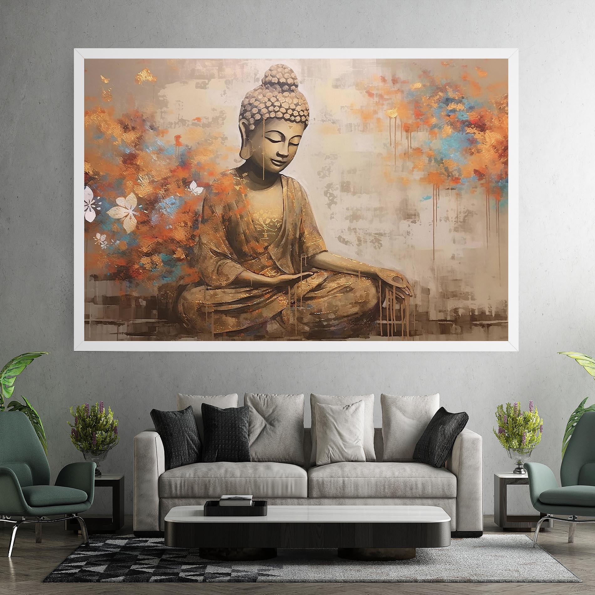 Vászonkép Buddha Cream Blue mockup 7