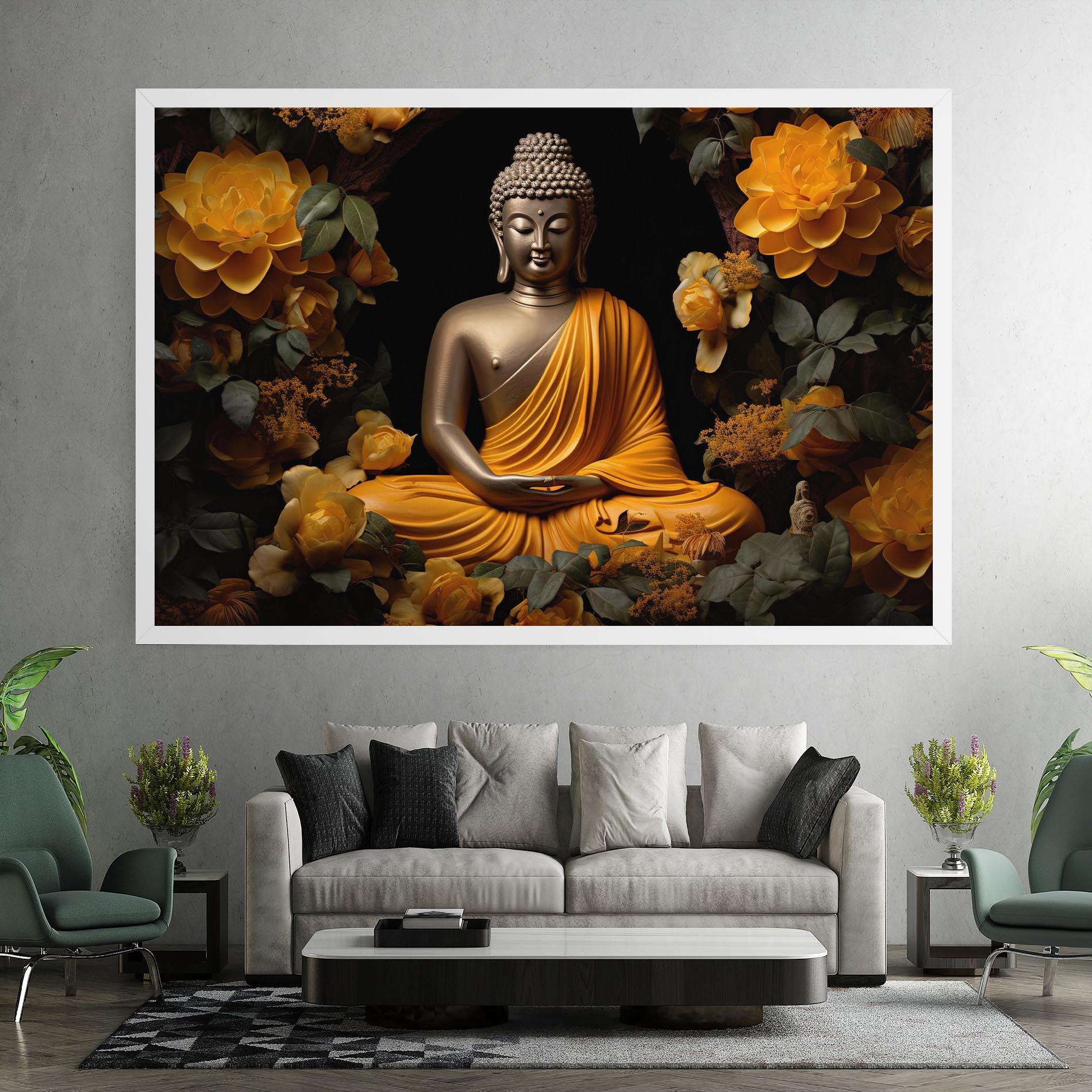Vászonkép Gold Buddha Flower mockup 7
