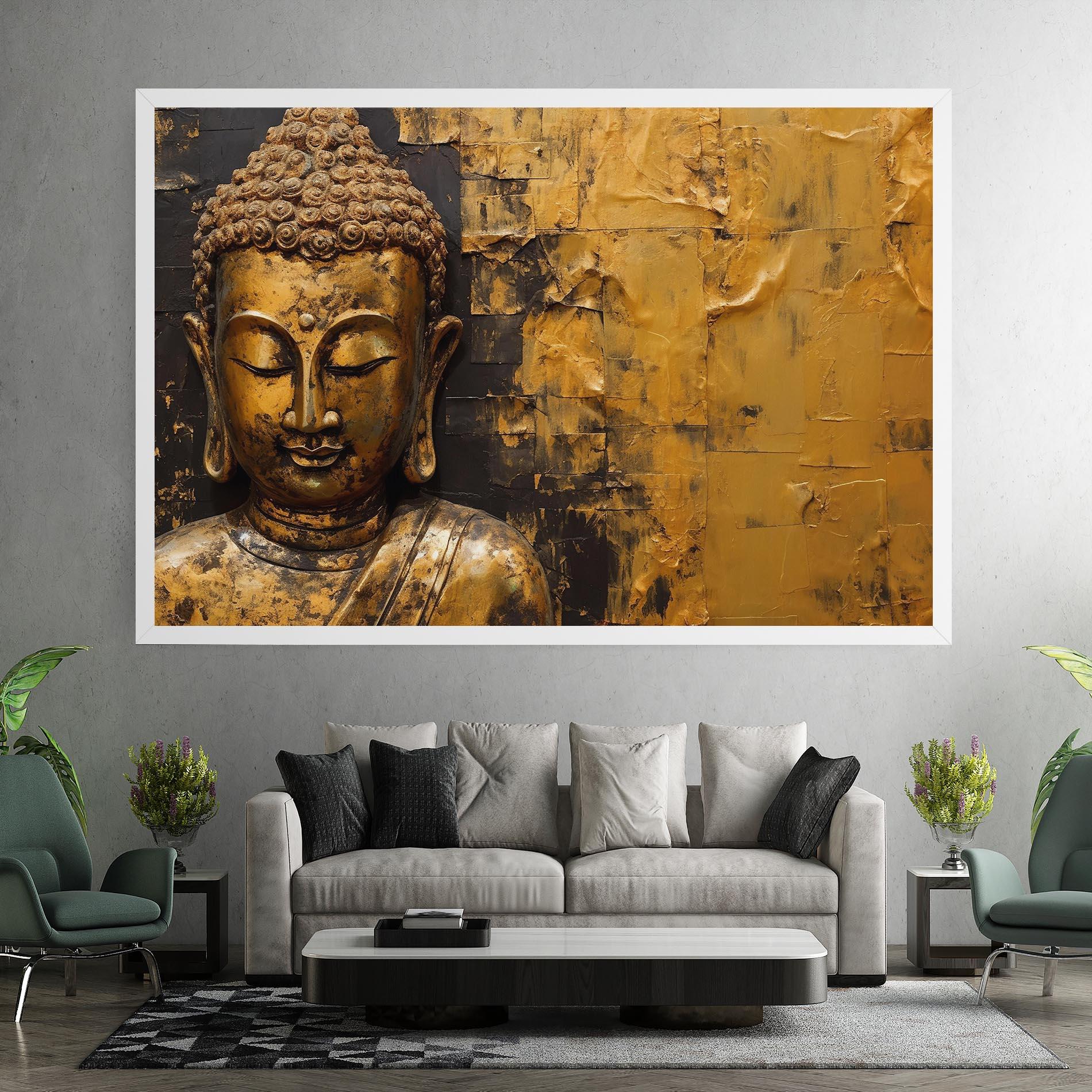 Vászonkép Gold Paint Buddha mockup 7