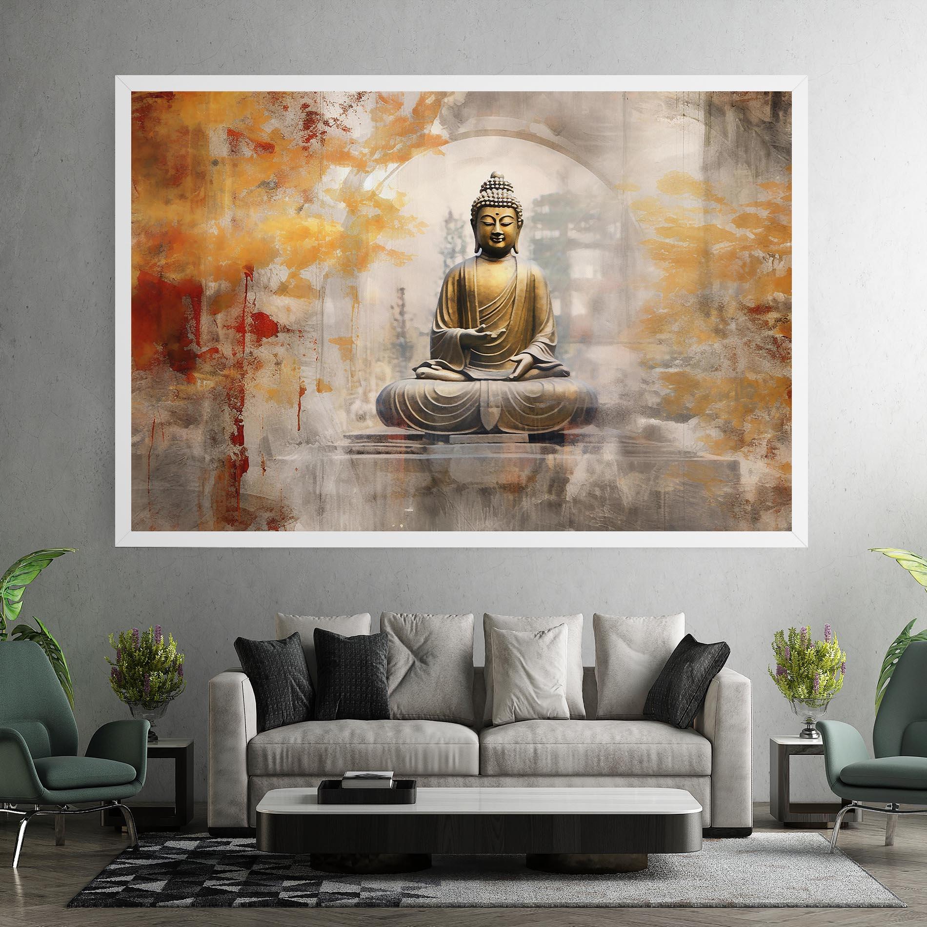 Vászonkép Grey Gold Buddha mockup 7