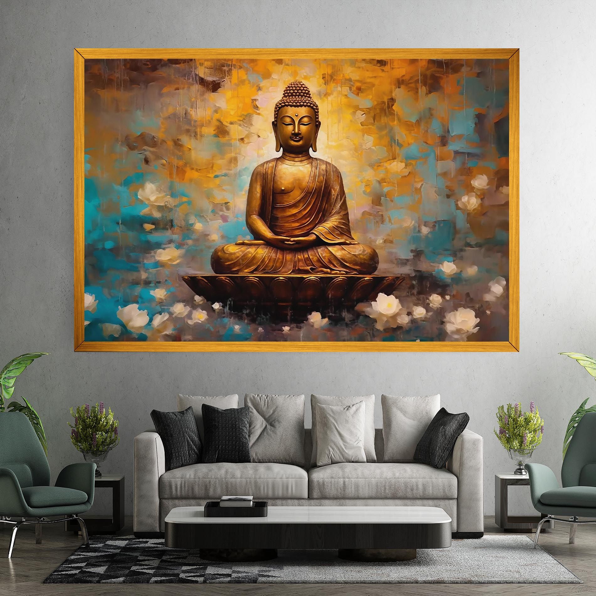 Blue Gold Buddha mockup 7