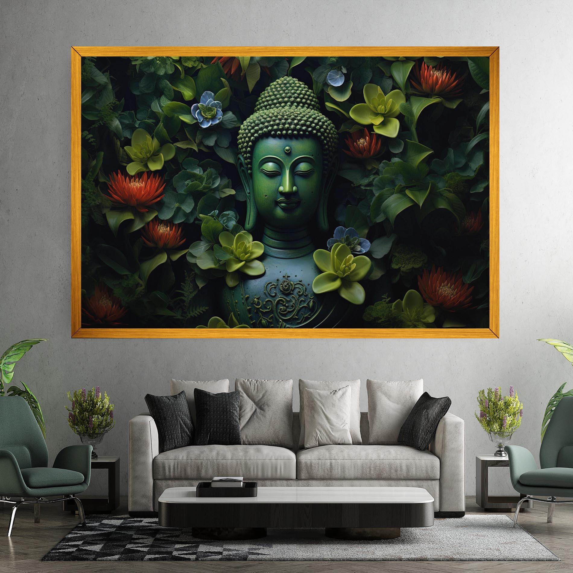 Vászonkép Blue Light Buddha mockup 7