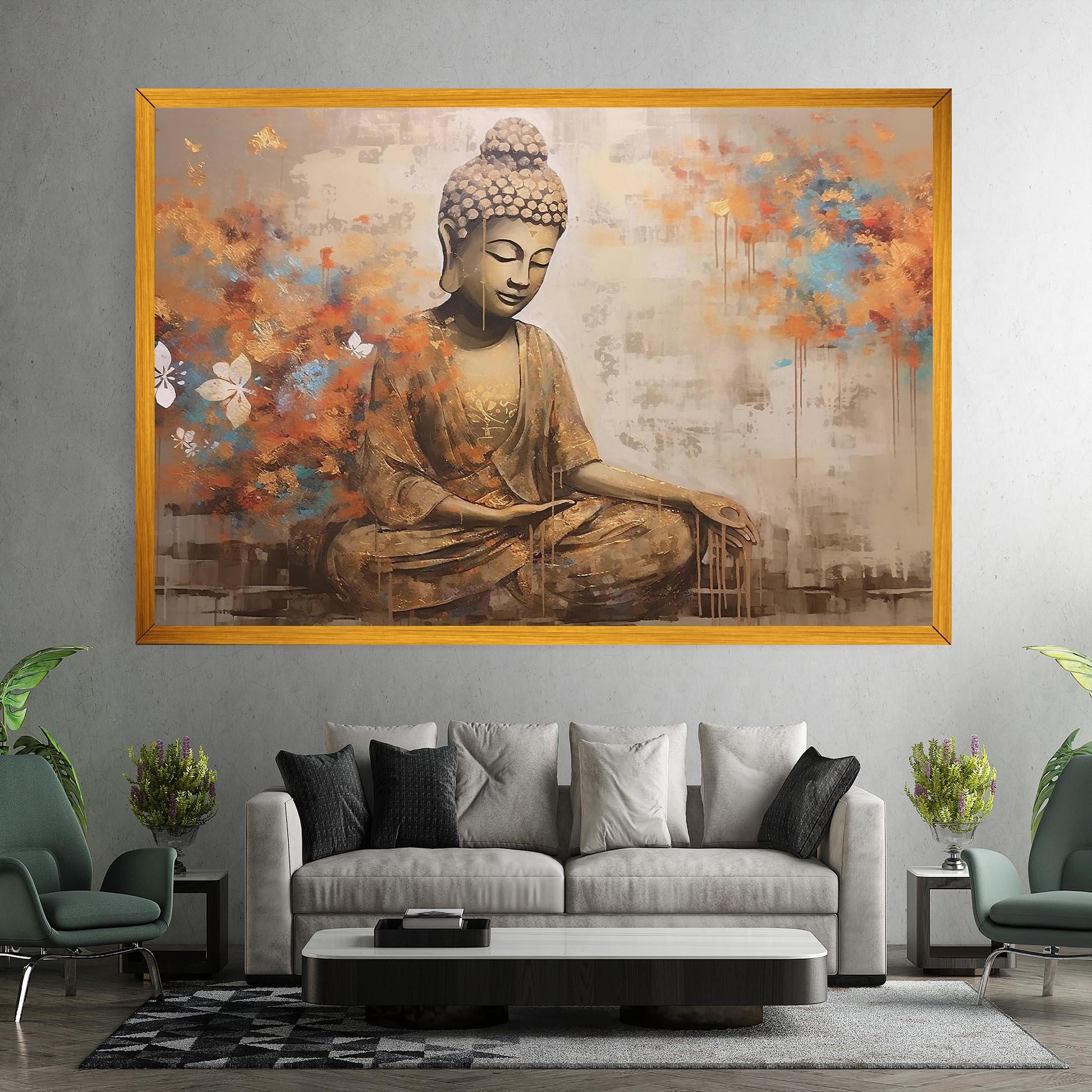 Vászonkép Buddha Cream Blue mockup 7