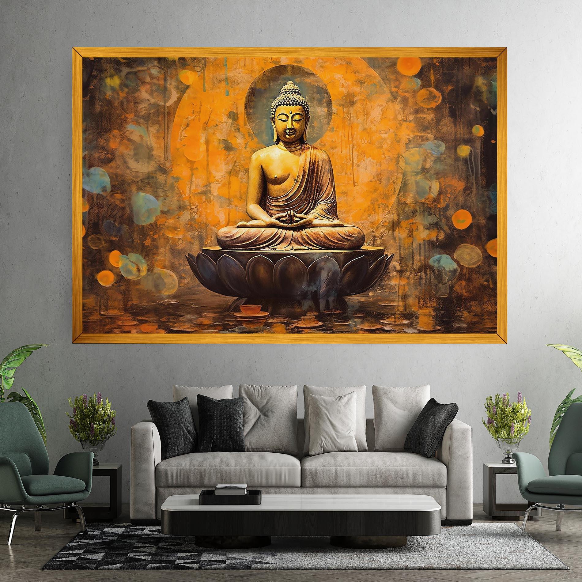Vászonkép Buddha Floating Art mockup 7
