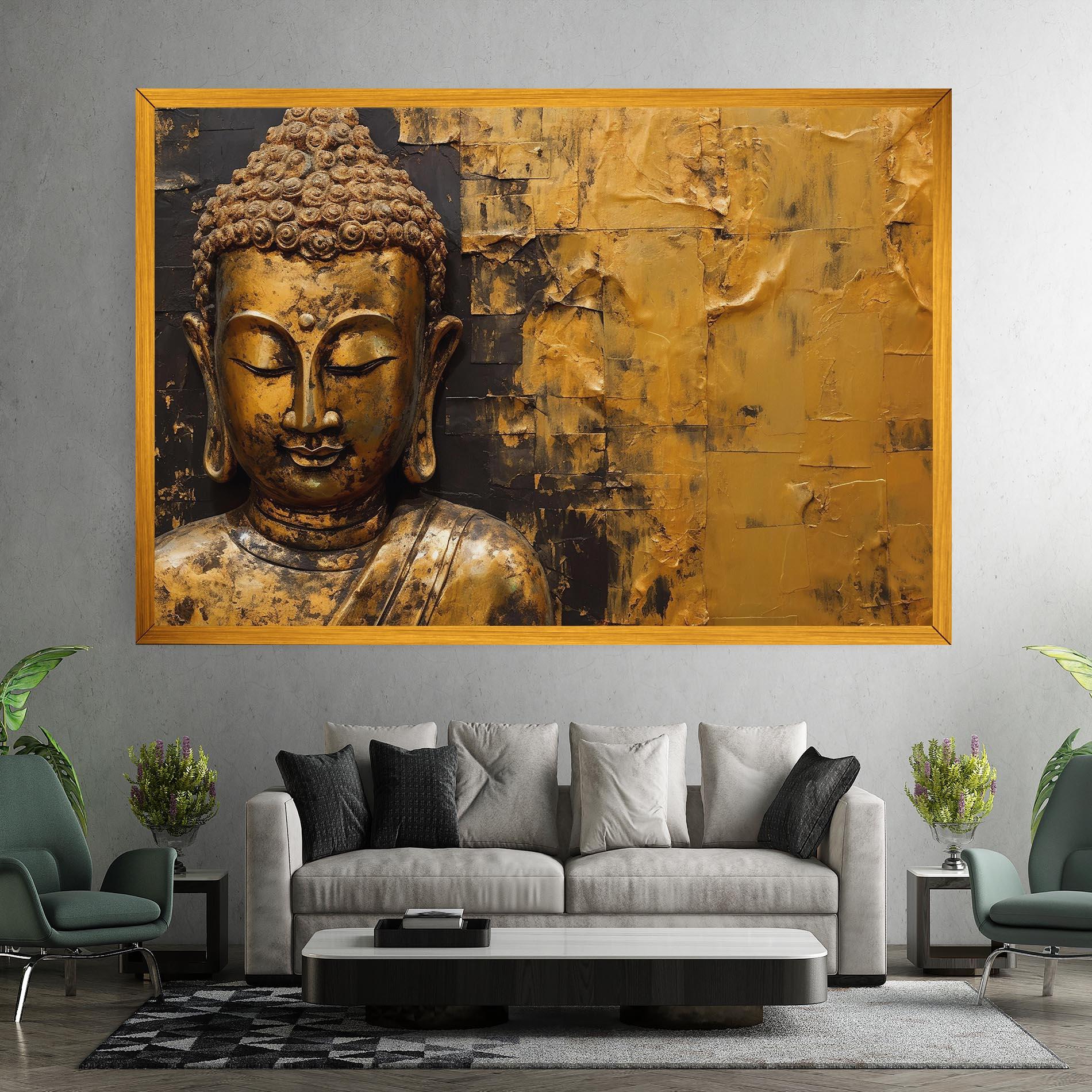 Vászonkép Gold Paint Buddha mockup 7