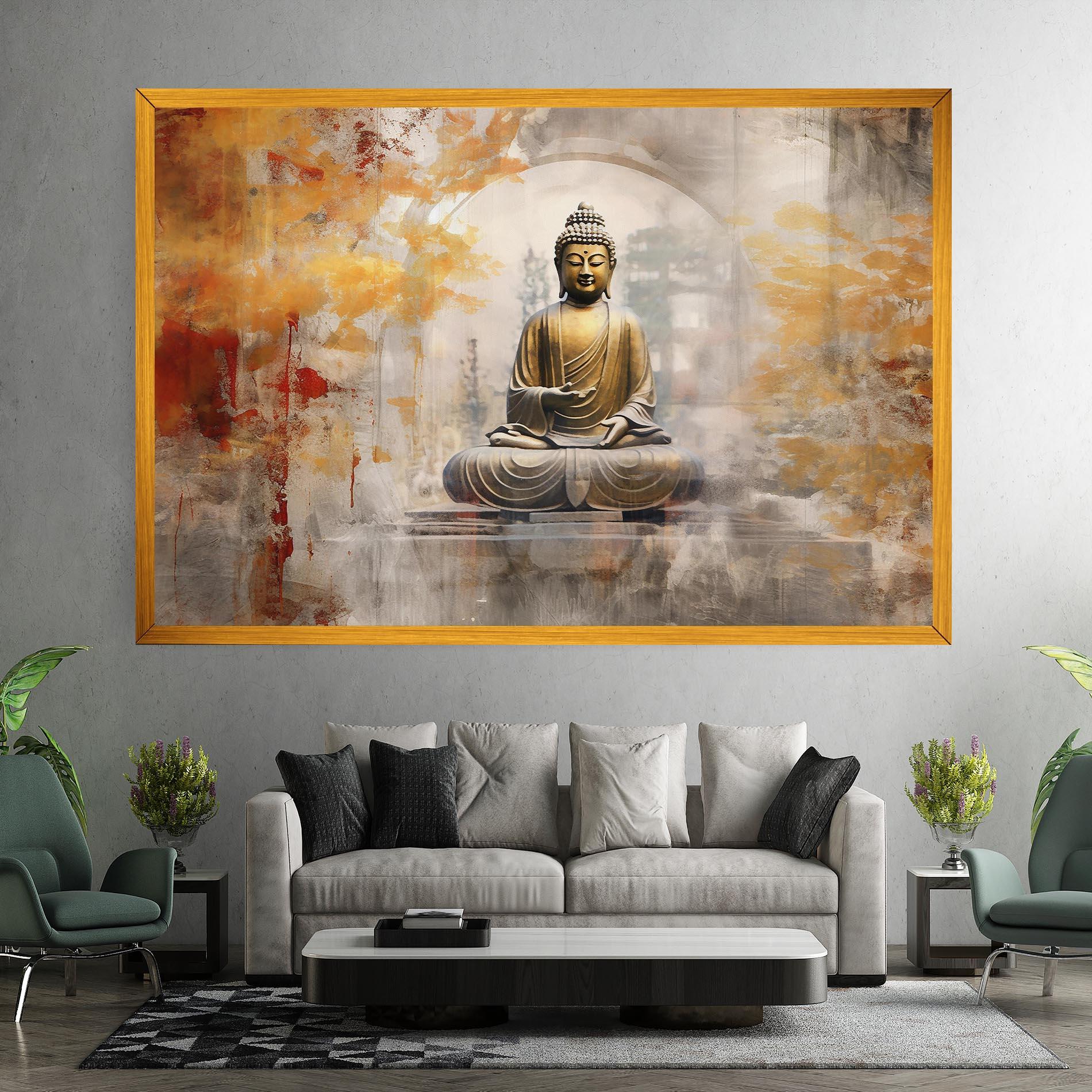 Vászonkép Grey Gold Buddha mockup 7
