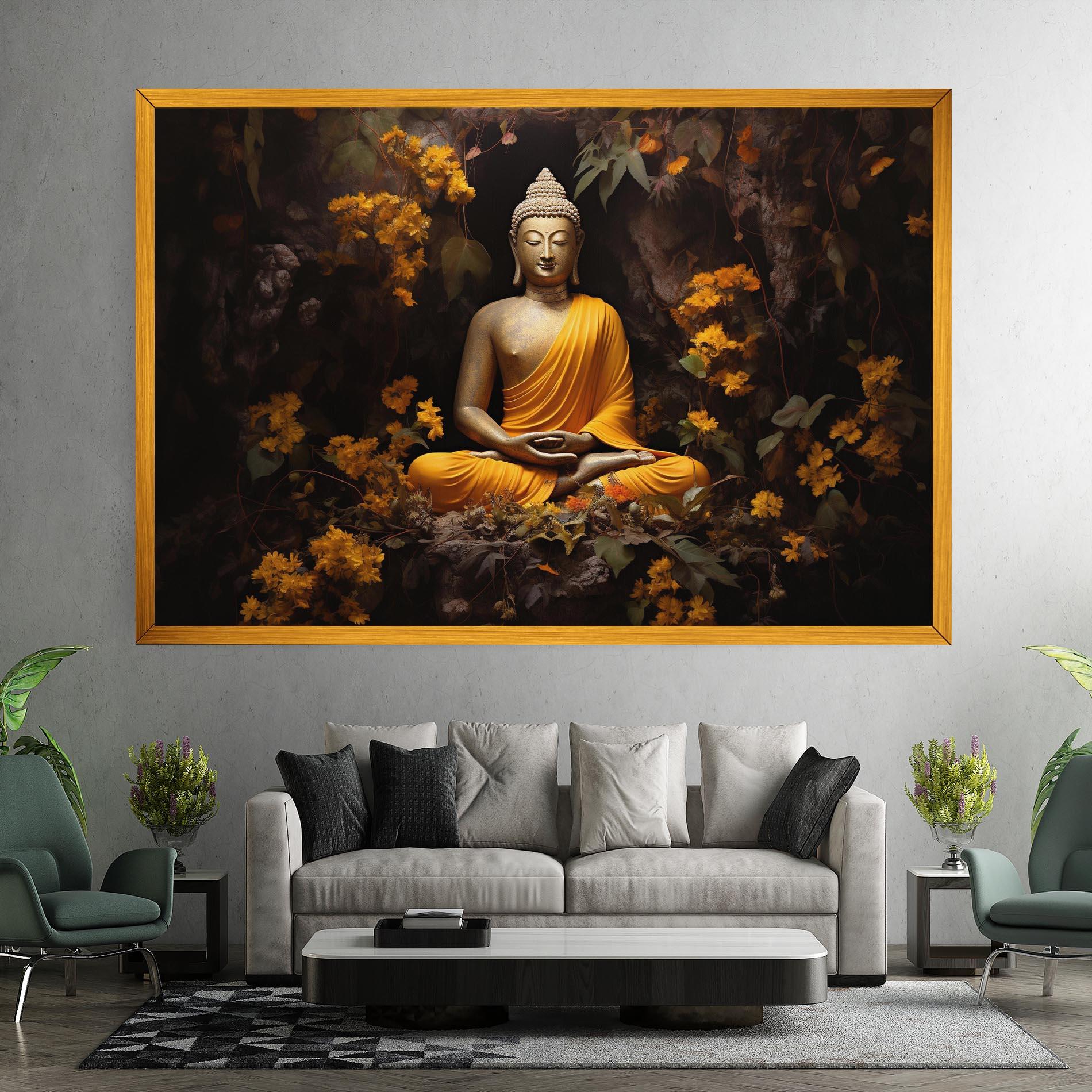 Vászonkép Yellow Light Buddha mockup 7