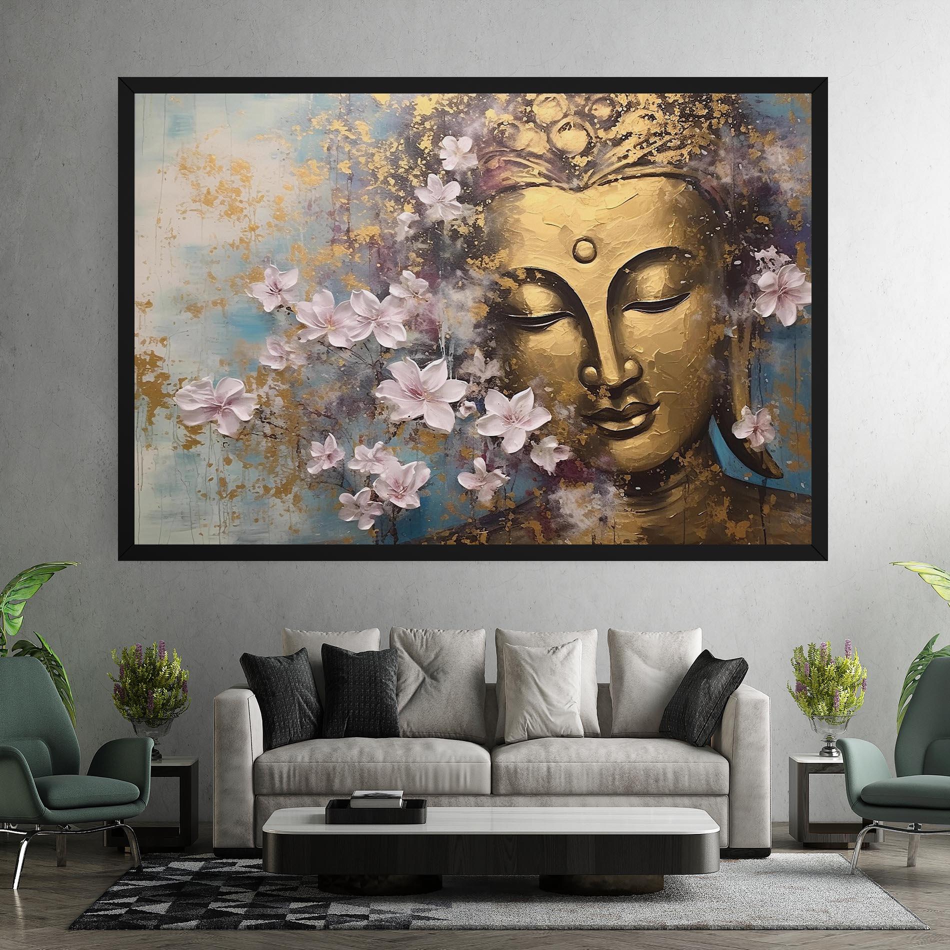 Vászonkép Abstract Buddha Plants mockup 7