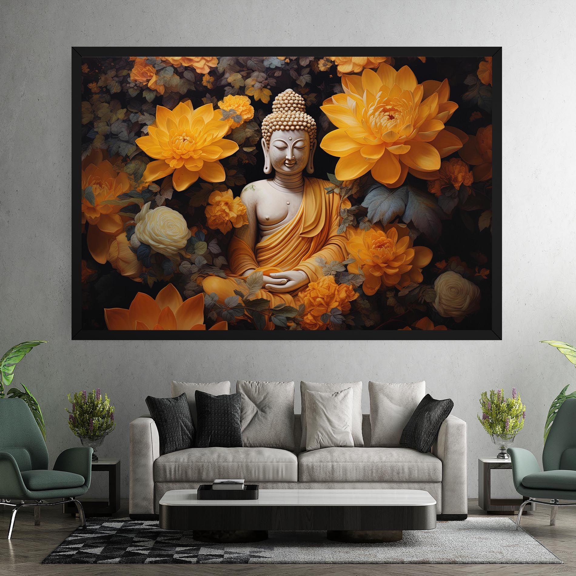 Buddha Big Flowers mockup 7