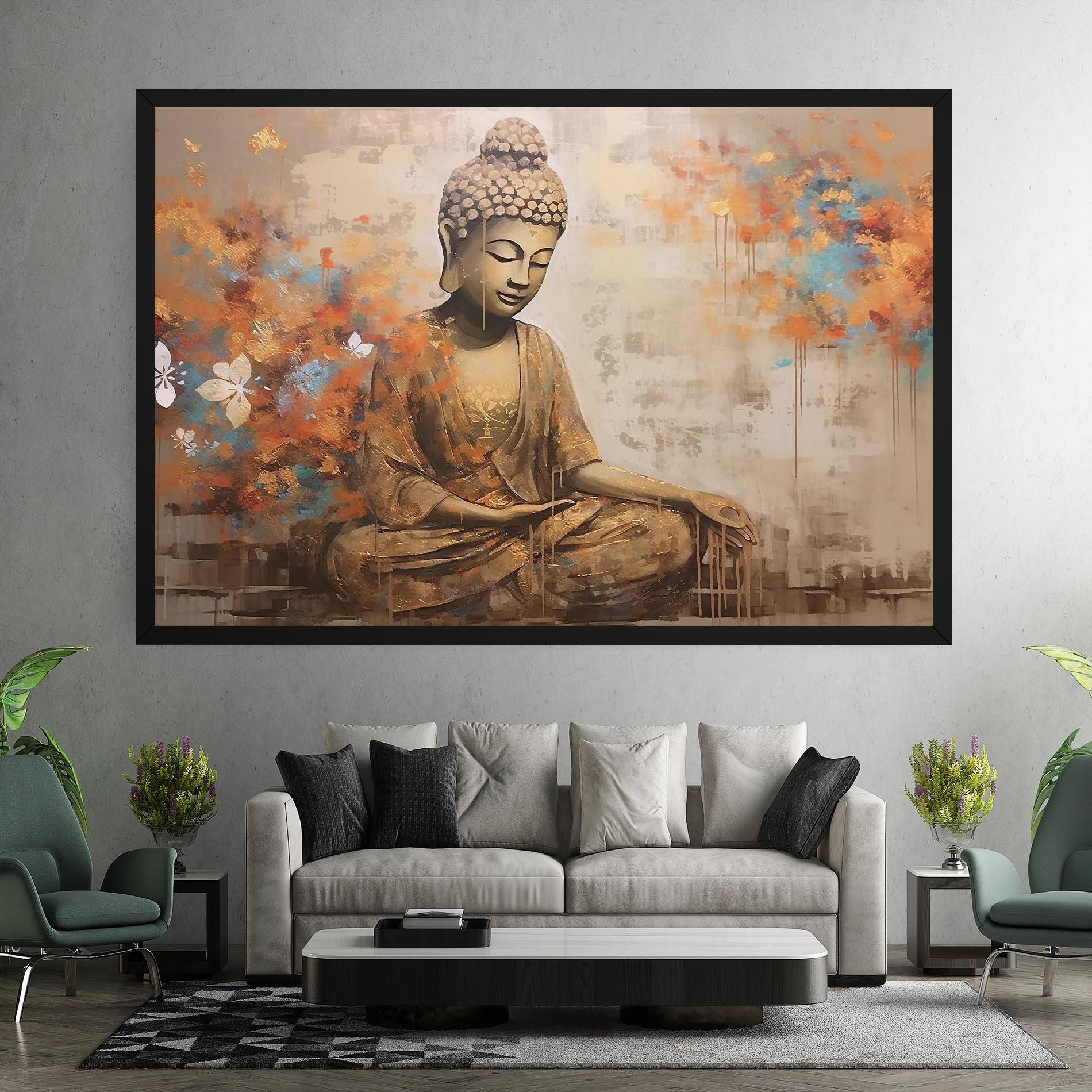 Vászonkép Buddha Cream Blue mockup 7