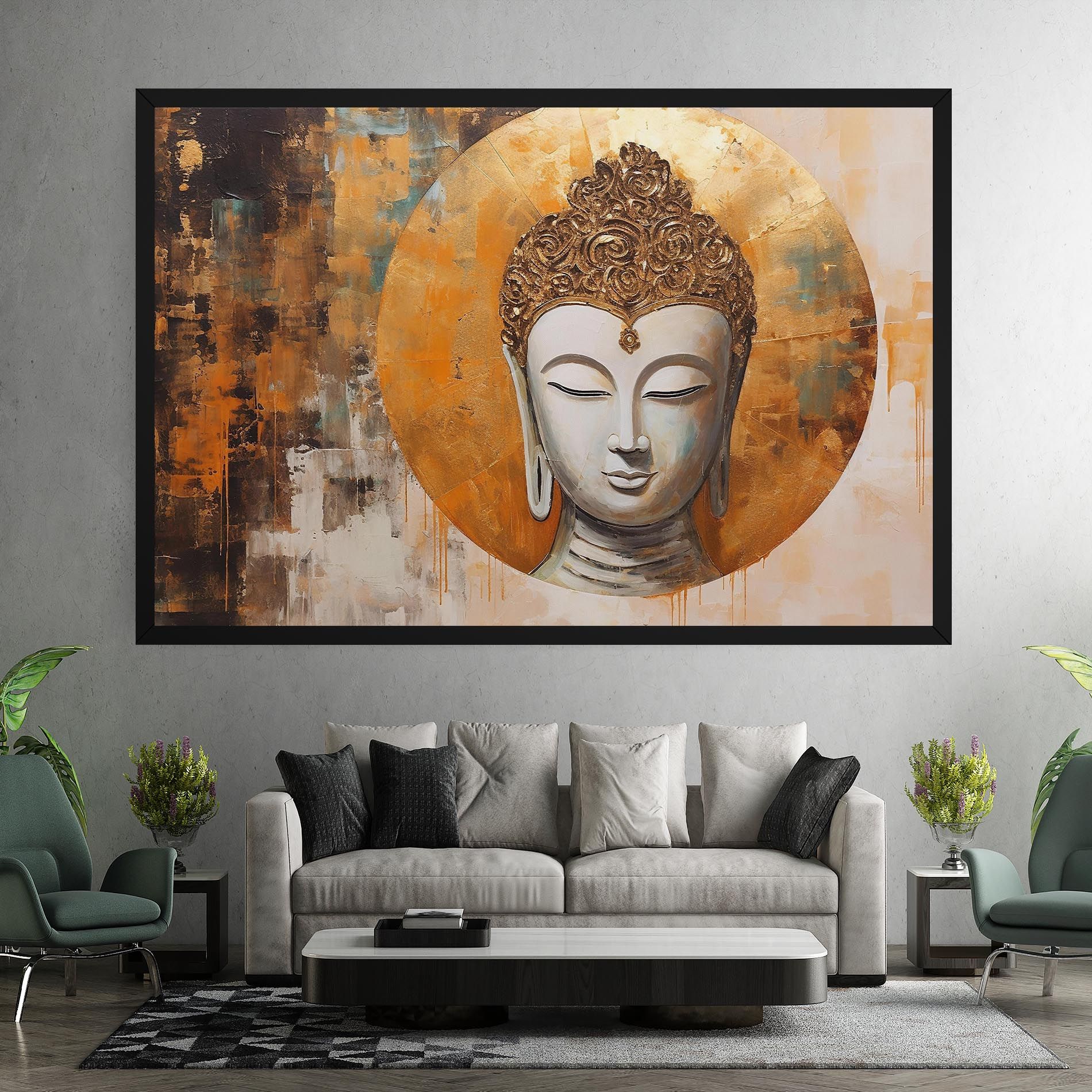 Cream Circle Buddha mockup 7