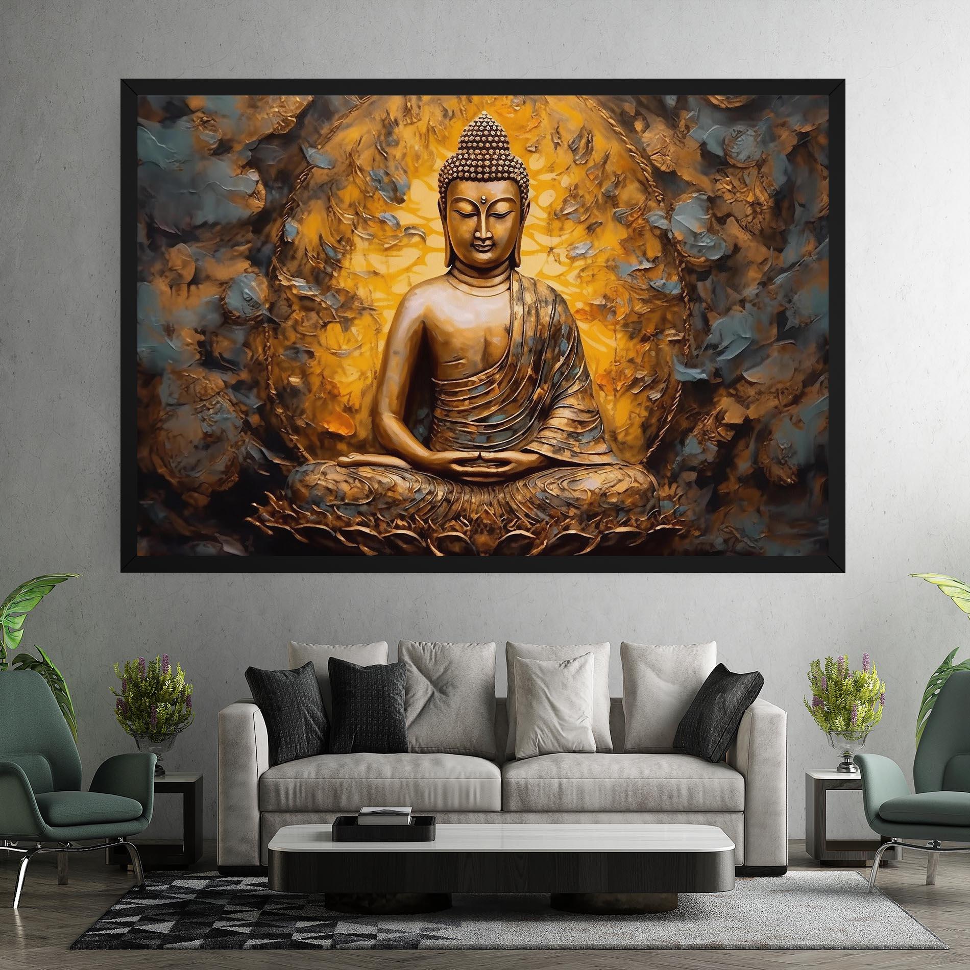 Vászonkép Gold Grey Buddha mockup 7