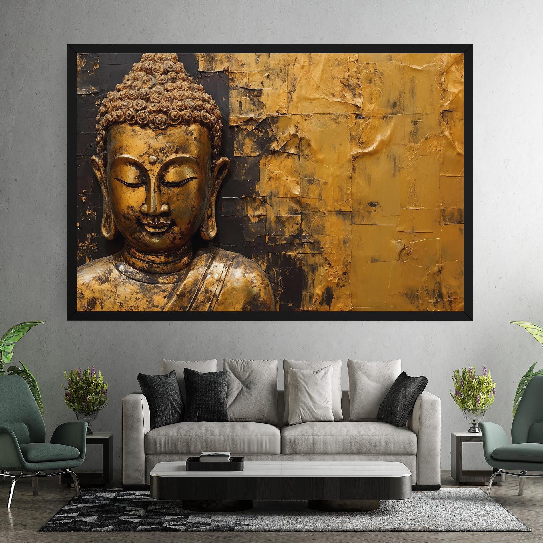 Vászonkép Gold Paint Buddha mockup 7