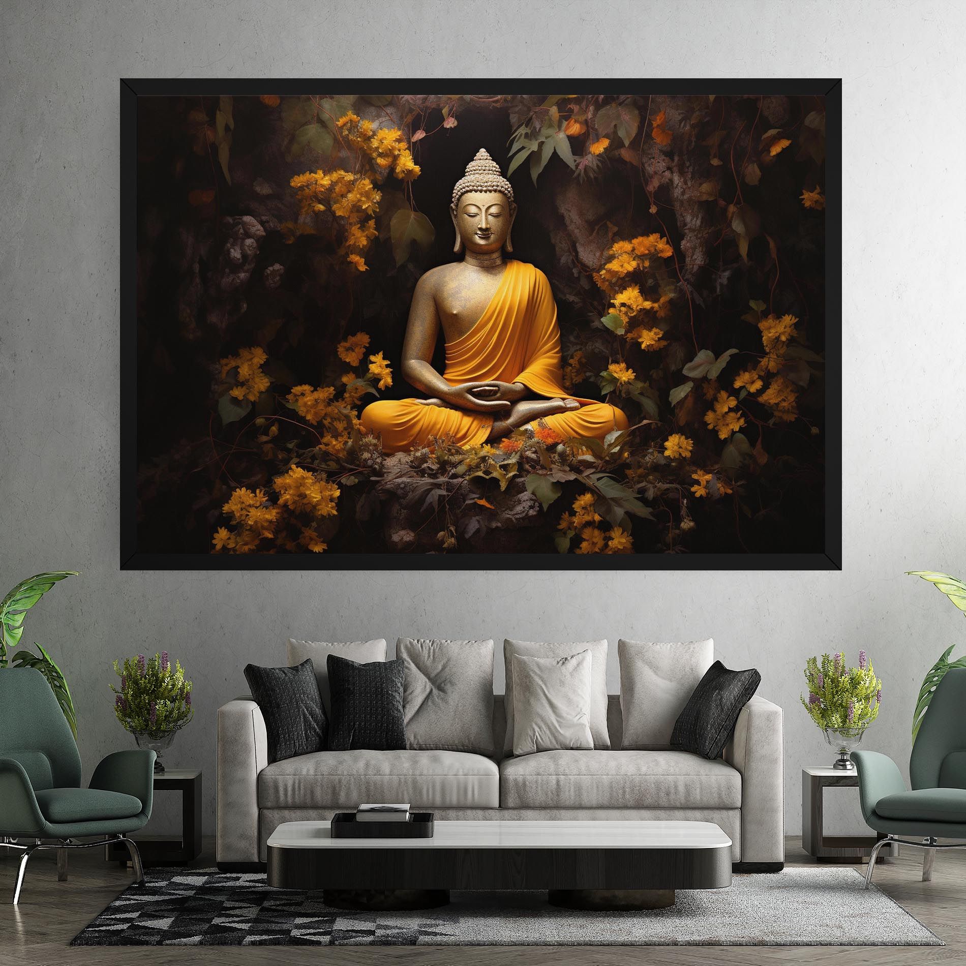 Yellow Light Buddha mockup 7